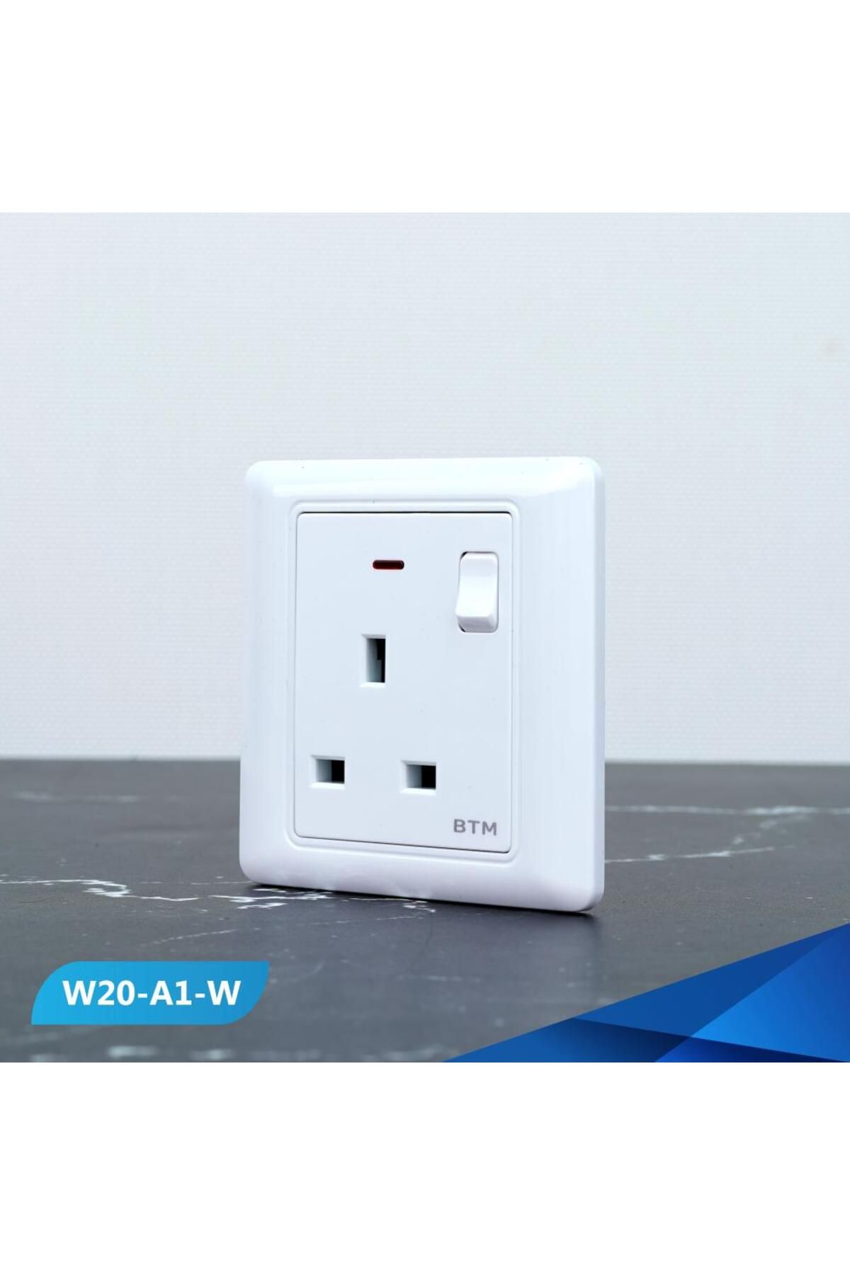 Btm-13 amp socket with twisted white switch and bulb -10 pieces 2