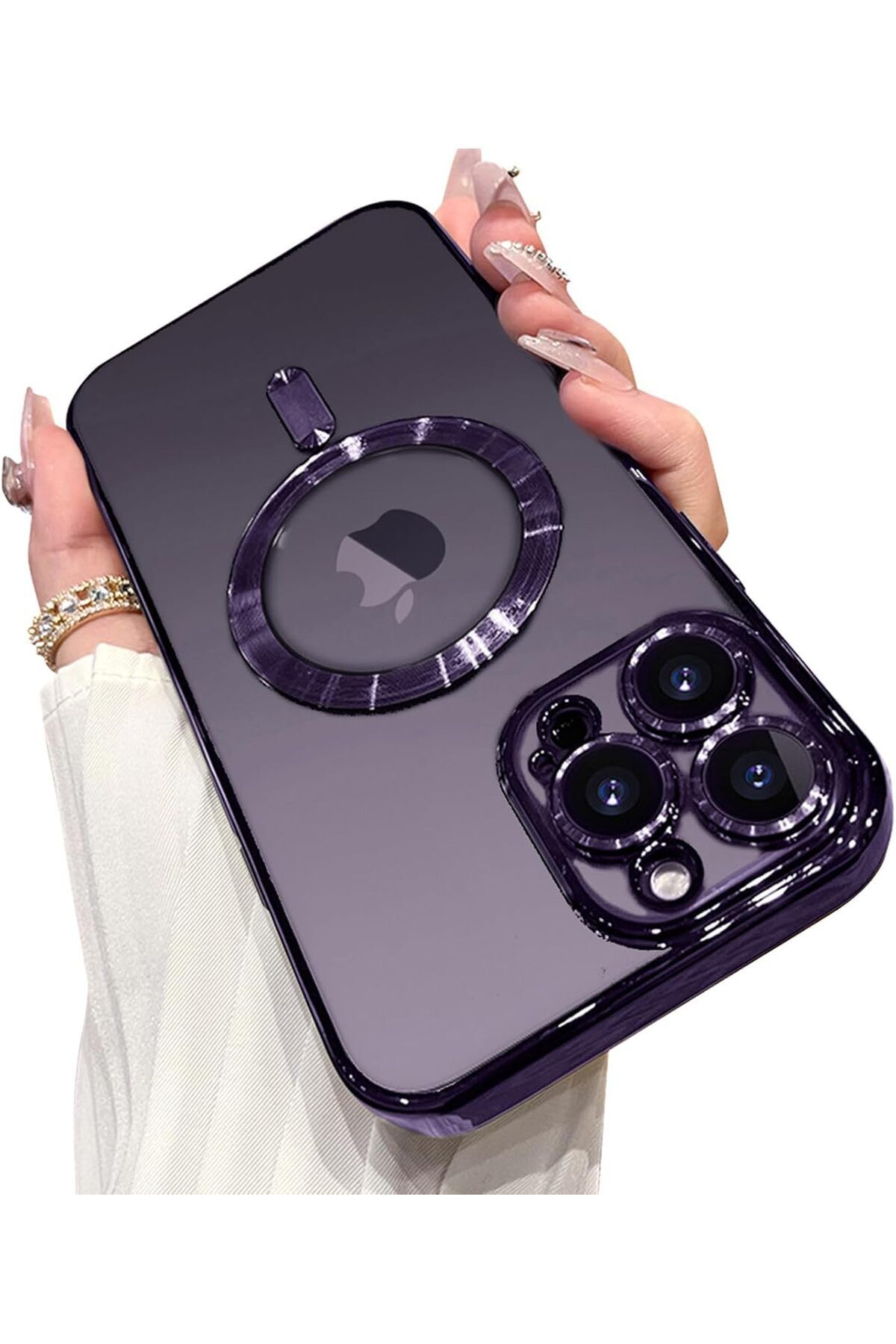 AWH-Case for iPhone 14 Pro Max with Camera Lens Protector, MagSafe Compatible, Shockproof - Purple 1