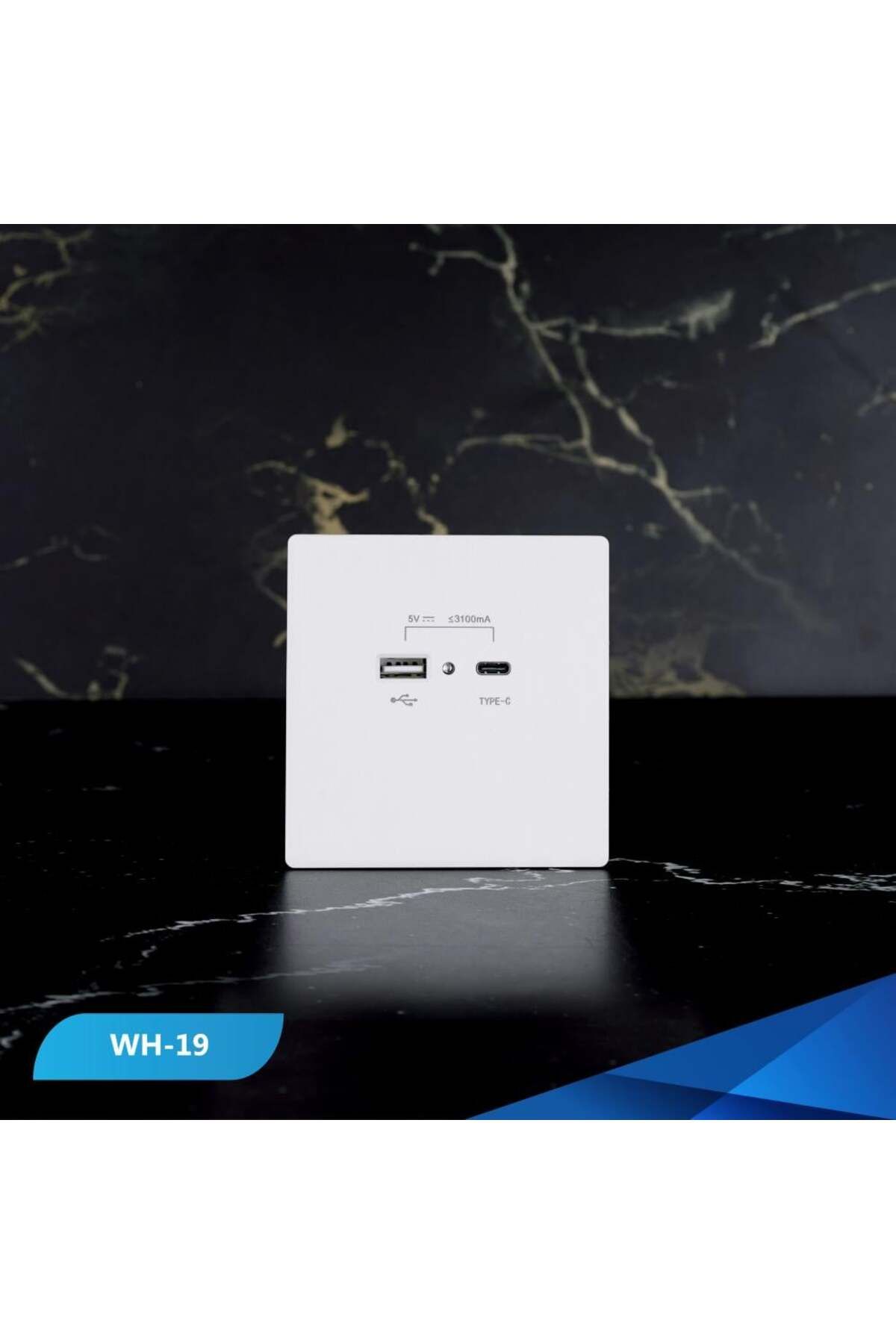 Btm-مقبس منفذ USB + TYP-C، بيانو خشبي أبيض - 100 قطعة 1