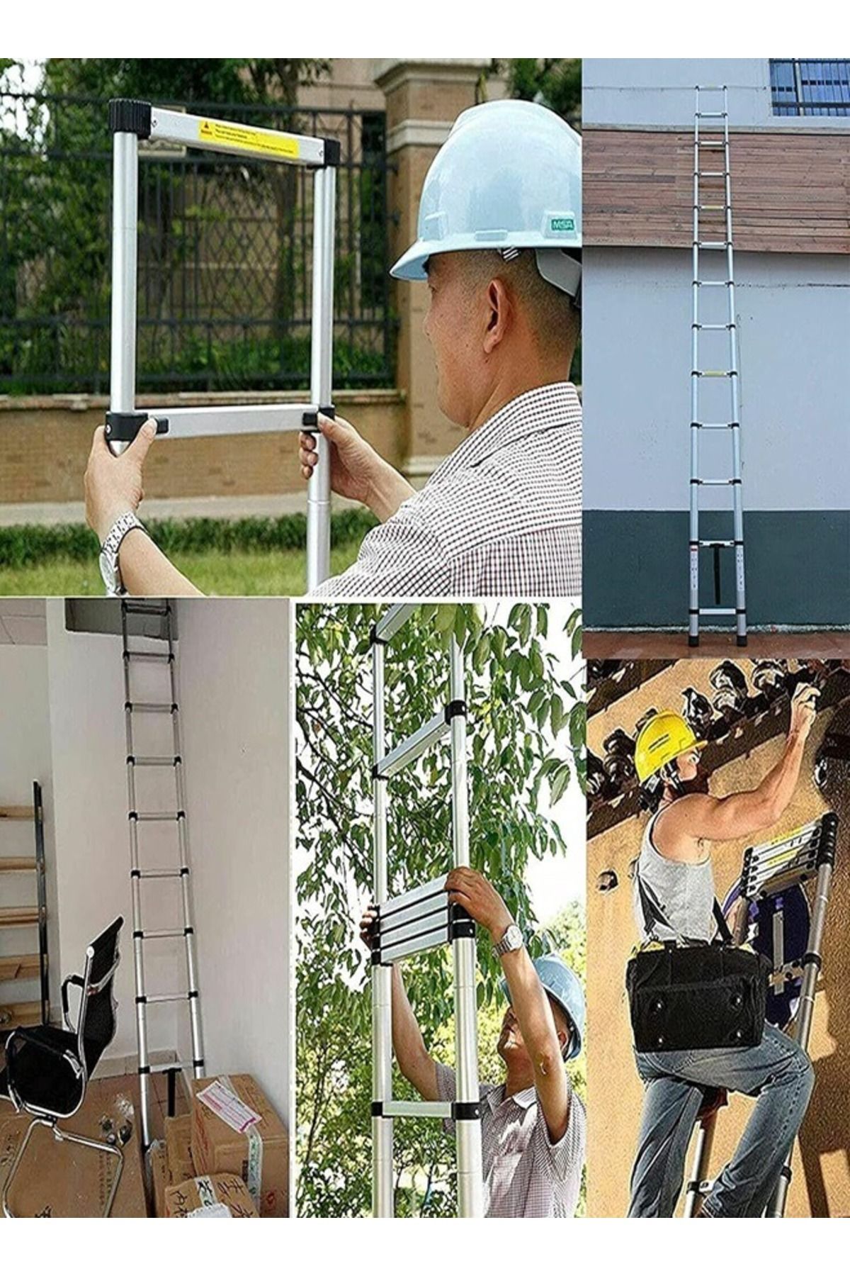 Cady One-A Multi-use Extendable Aluminum Telescopic Ladder,9 Steps,foldable,withstands A Weight Of Up 150kg 6
