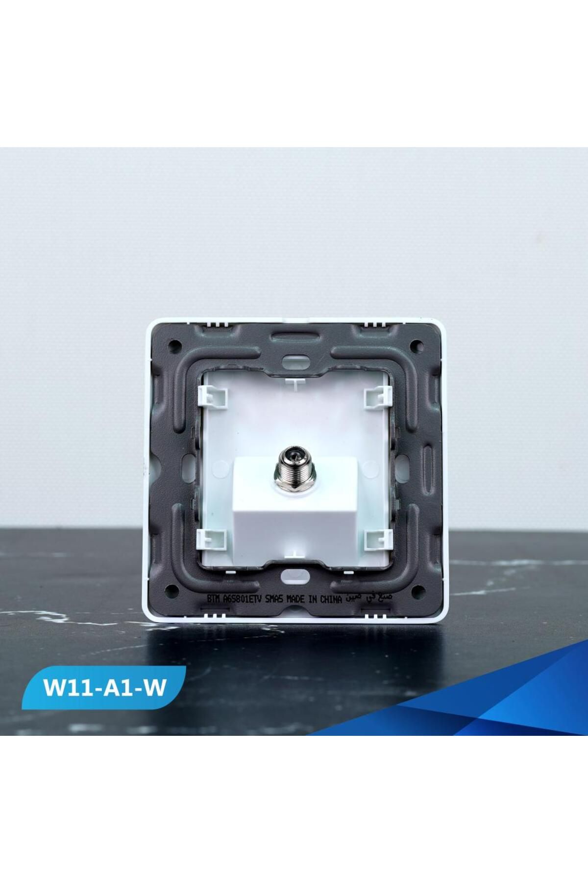 Btm-Single white spiral TV socket -3 pieces 3