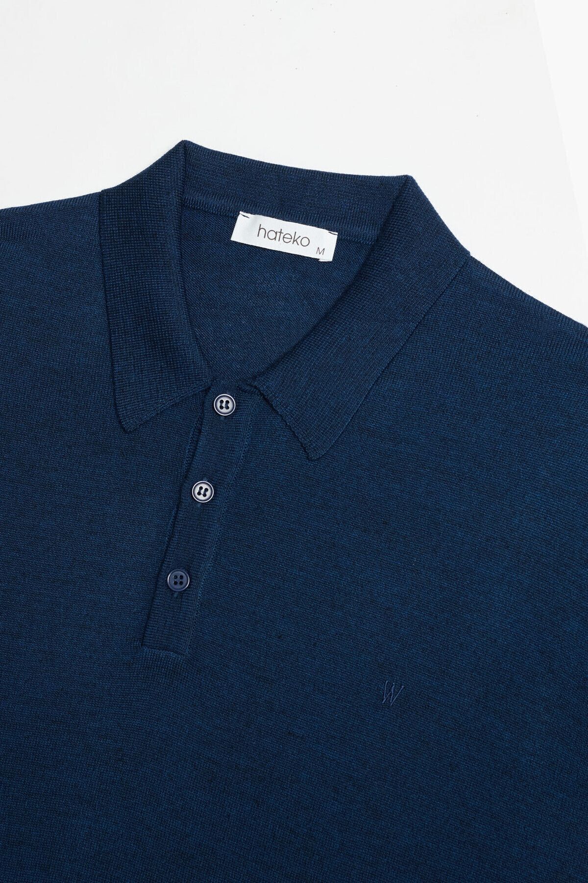 hateko-Men's 50% Wool Petrol Blue Polo Neck Sweater 3