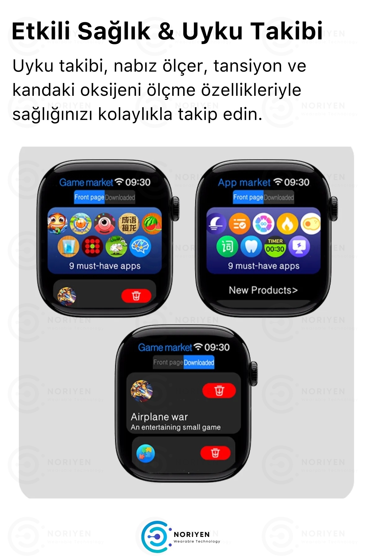 Yeni Nesil Watch 10 Amoled Full HD Ekran Yapay Zeka iOS Android Uyumlu HK10 Pro Max Akıllı Saat