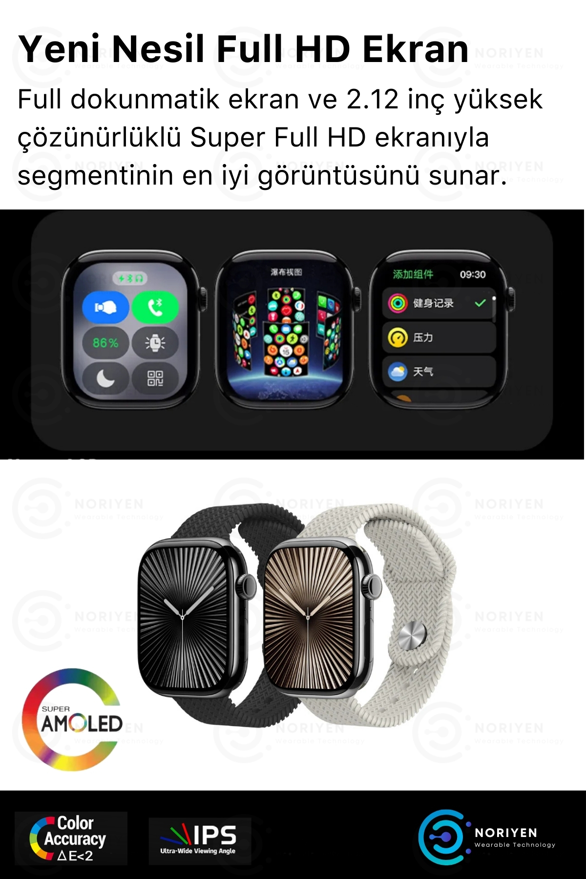 Yeni Nesil Watch 10 Amoled Full HD Ekran Yapay Zeka iOS Android Uyumlu HK10 Pro Max Akıllı Saat