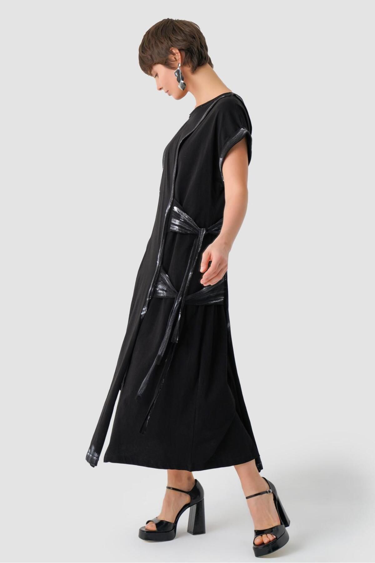 MARE BUTİK-Low Sleeve Shoulder Open Long Style Dress 2