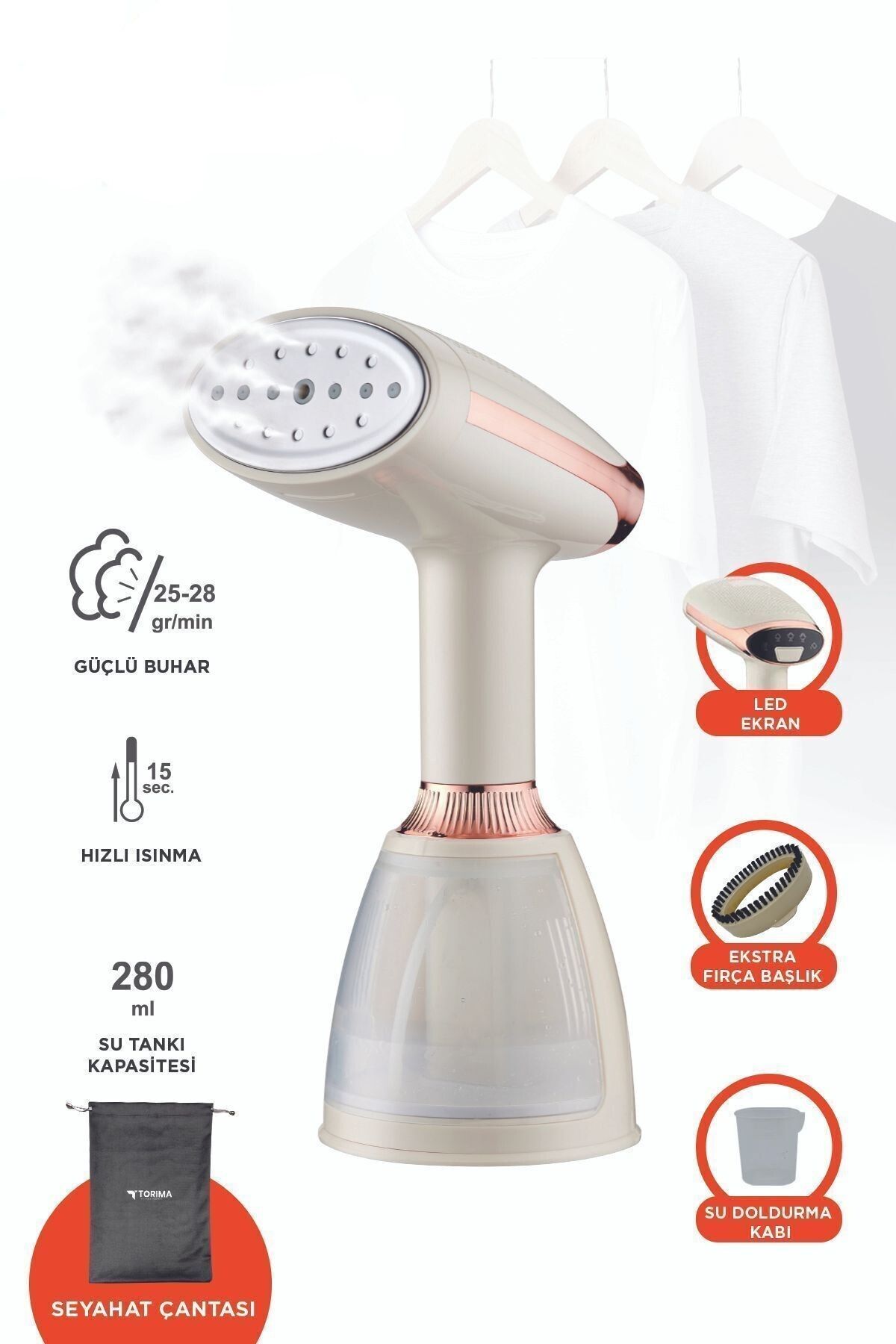 Yenilig Beyaz Buharlı Kırışık Giderici 1500w Taşınabilir Seyahat Boy Dikey Ütü