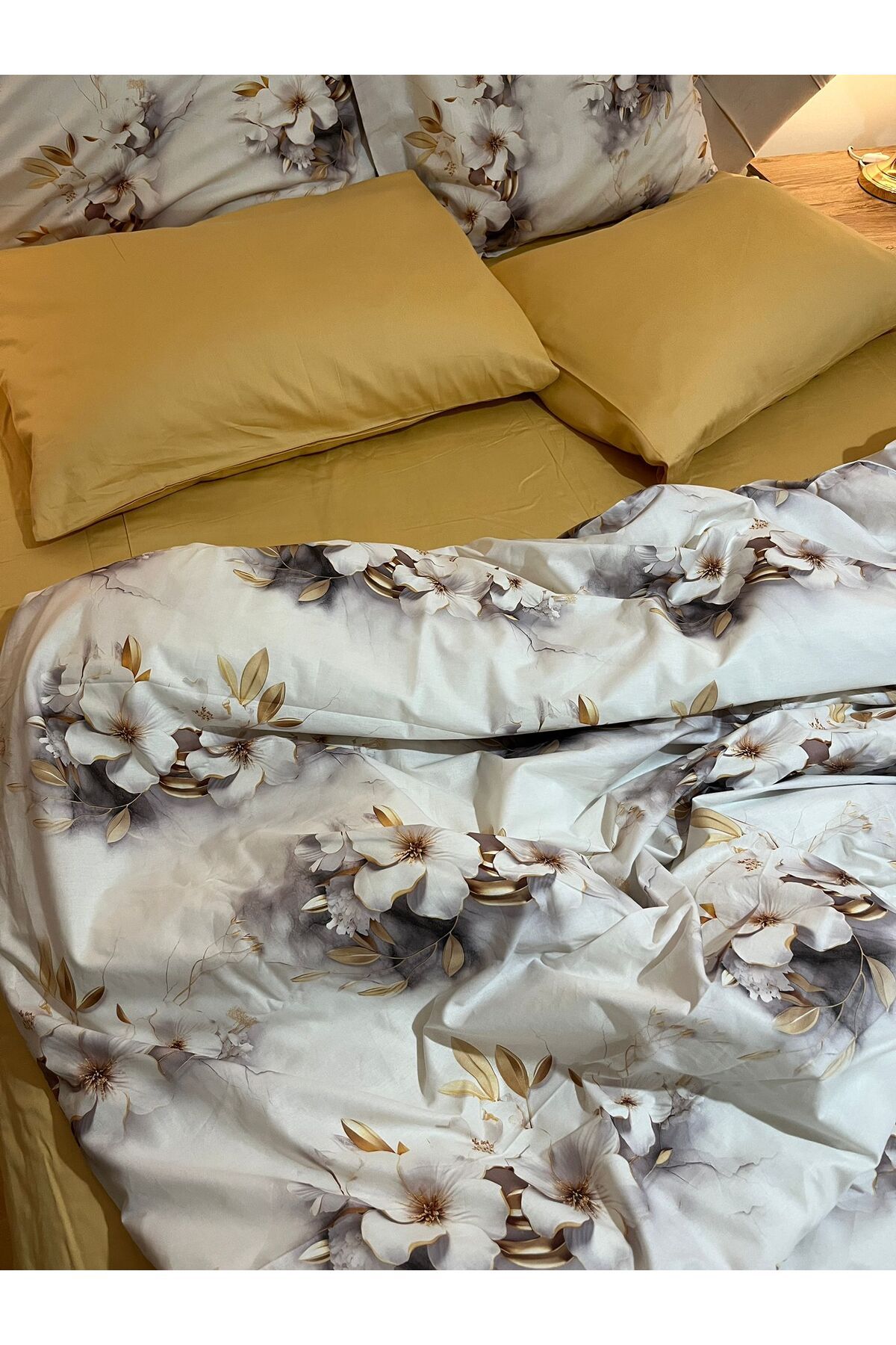 Zeren Home-Set cuvertură de pilota cu model floral și detaliu de țevi, 6 bucăți 4