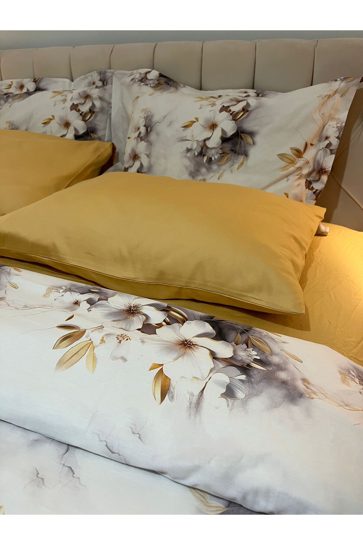 Zeren Home-Set cuvertură de pilota cu model floral și detaliu de țevi, 6 bucăți 6