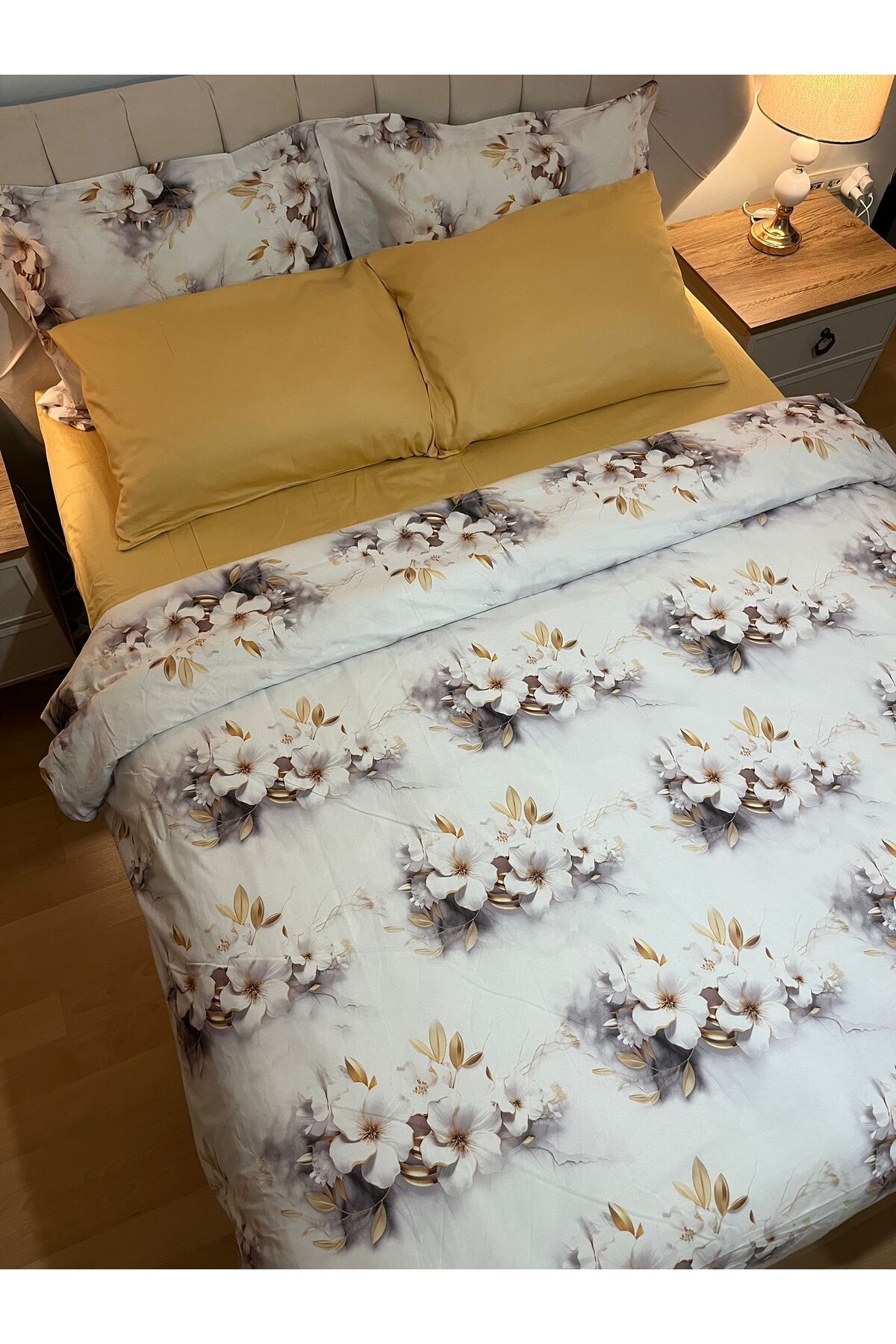 Zeren Home-Set cuvertură de pilota cu model floral și detaliu de țevi, 6 bucăți 7