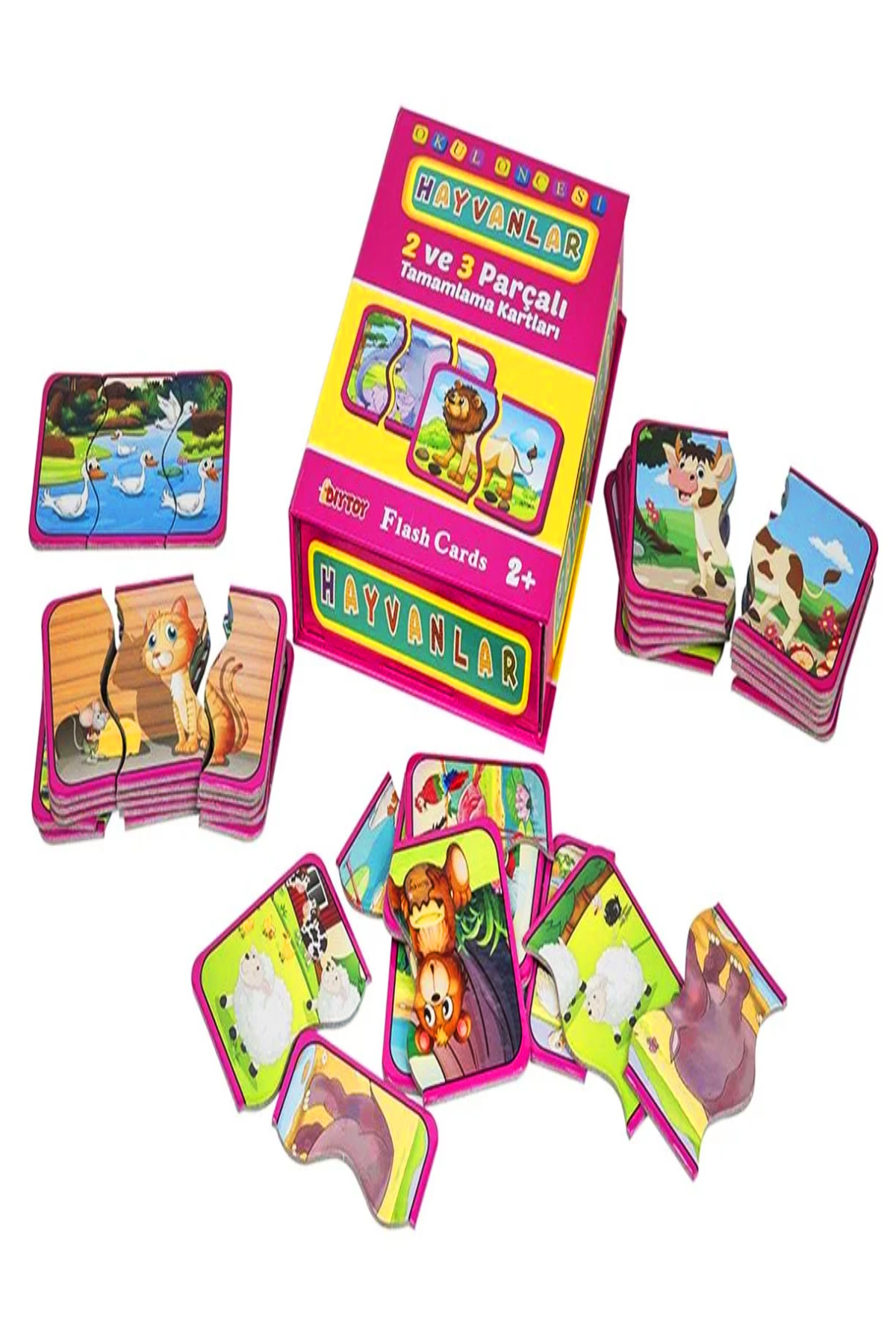 a v d a Diytoy Hayvanlar Flash Cards Tamamlama Bebeğimin Zeka Kartları Bebek Puzzle fotoğrafı 2 (önizleme)
