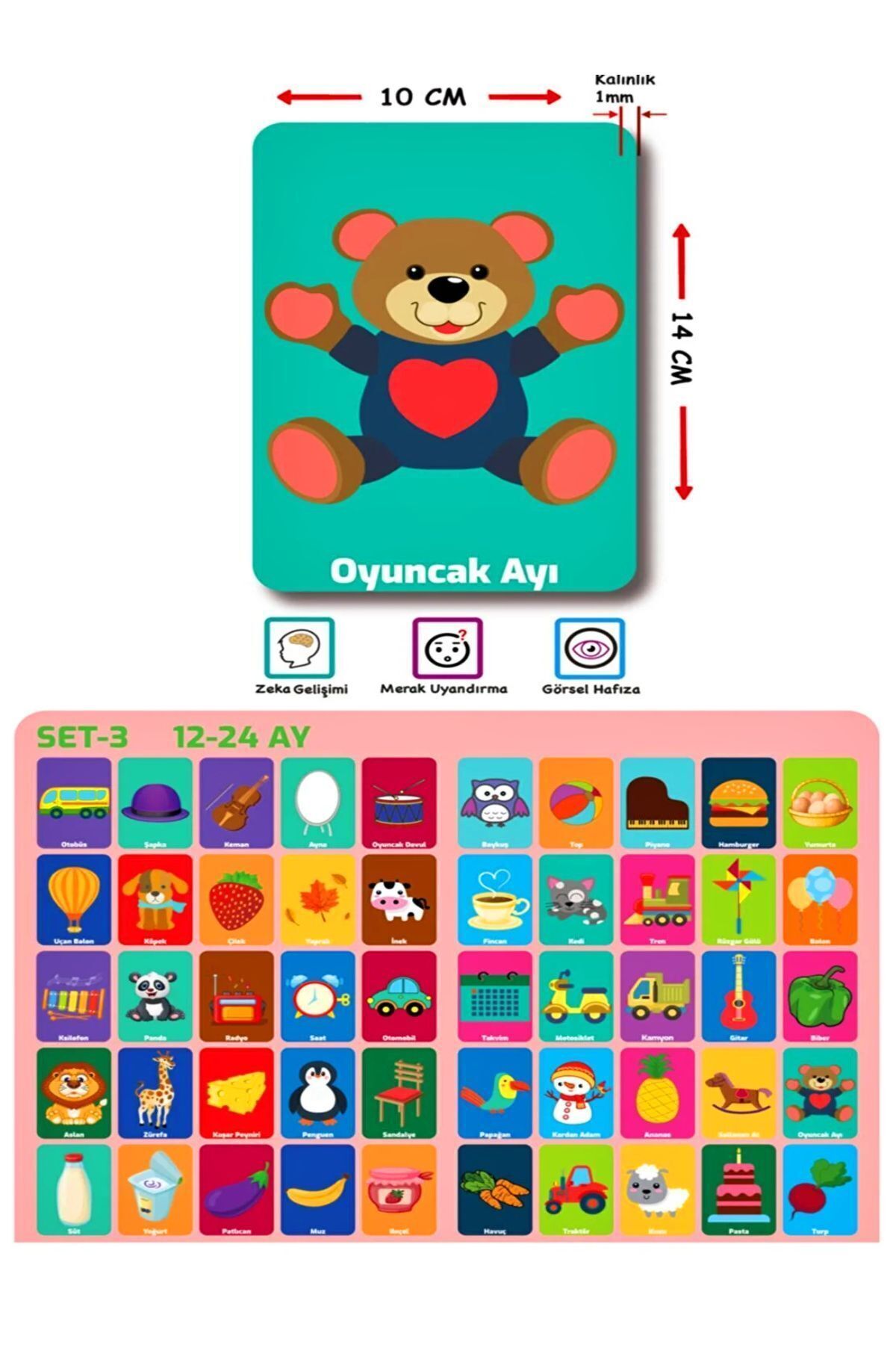 a v d a Diytoy Bebeğimin Ilk Zeka Kartları Set-3 / 12-24 Ay Eğitici Kartlar fotoğrafı 3 (önizleme)
