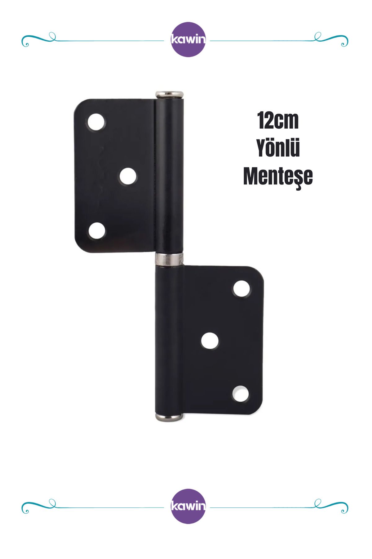 12cm Siyah Çelik Kapı Menteşesi Yönlü 2mm Dayanıklı Panel Menteşe Yönsüz