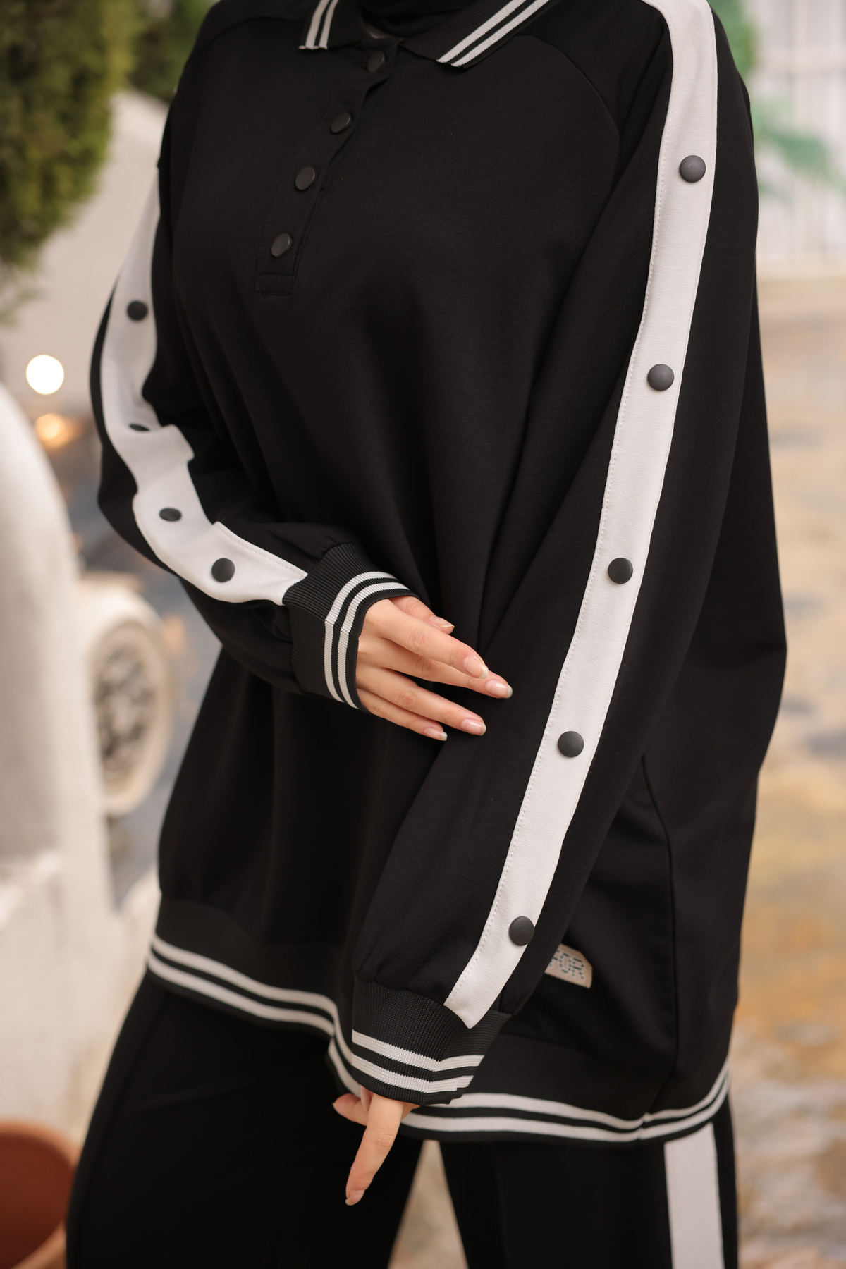 Ryzi Moda-White Team Tracksuit Set Buttoned Bottom Top Set 6