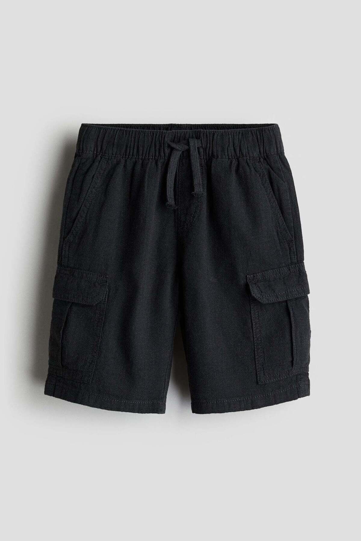 H&M-Linen-blend cargo shorts 1