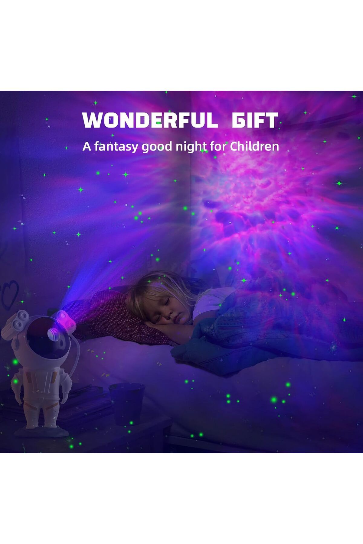 AWH-Star Projector Night Light, Astronaut Galaxy Lamp, 360° Rotation, Remote & Timer 4