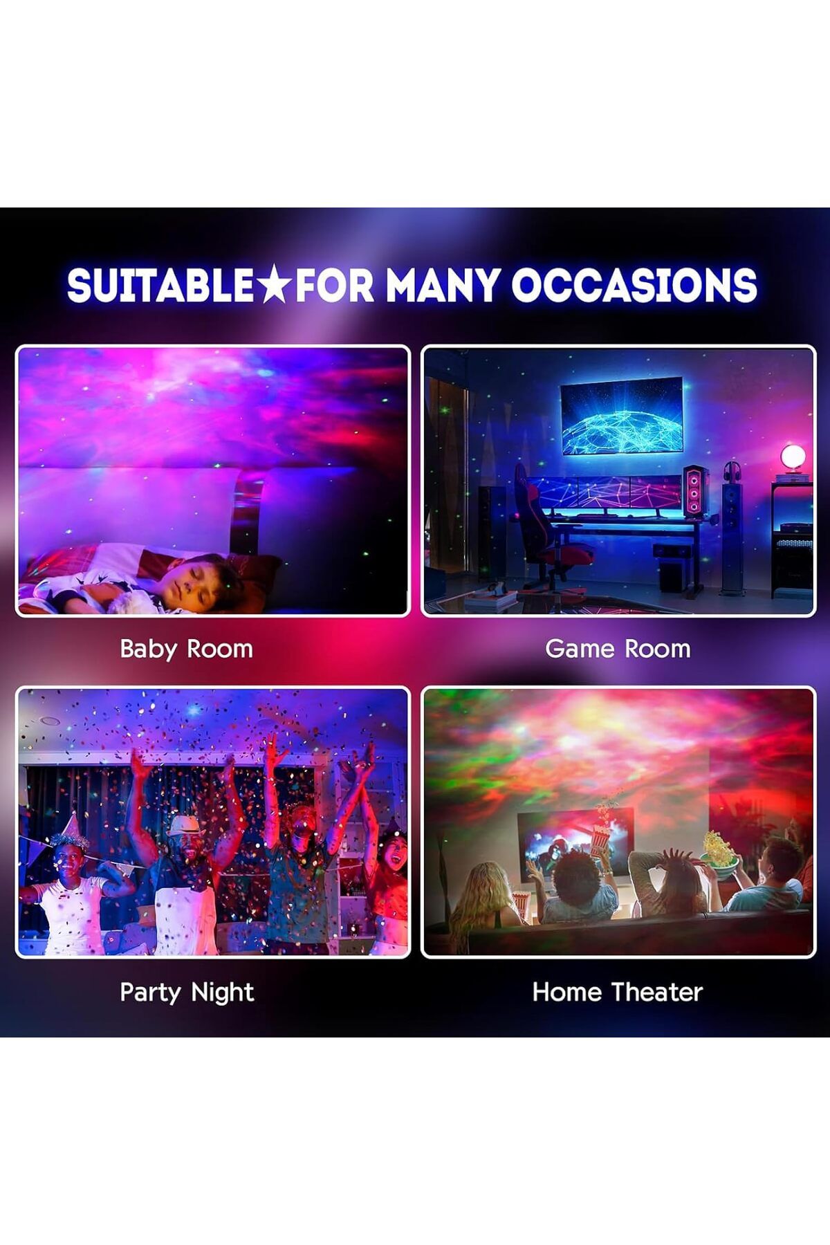 AWH-Astronaut Galaxy Star Projector Starry Night Light with Nebula, Timer, Remote 6