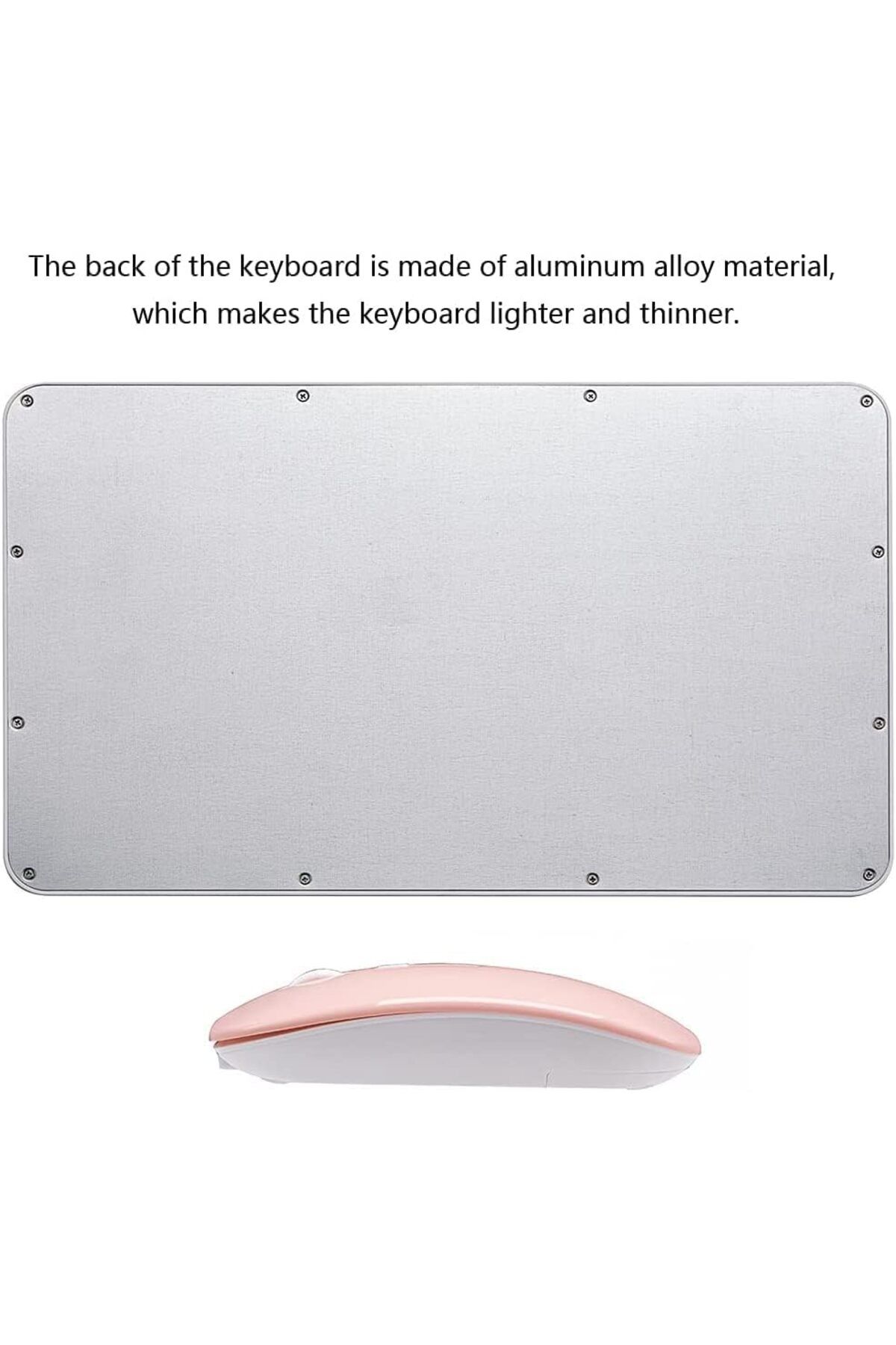 AWH-Rechargeable Bluetooth Keyboard Mouse Combo Ultra-Slim Wireless Set IOS  Android  Windows (Pink) 7