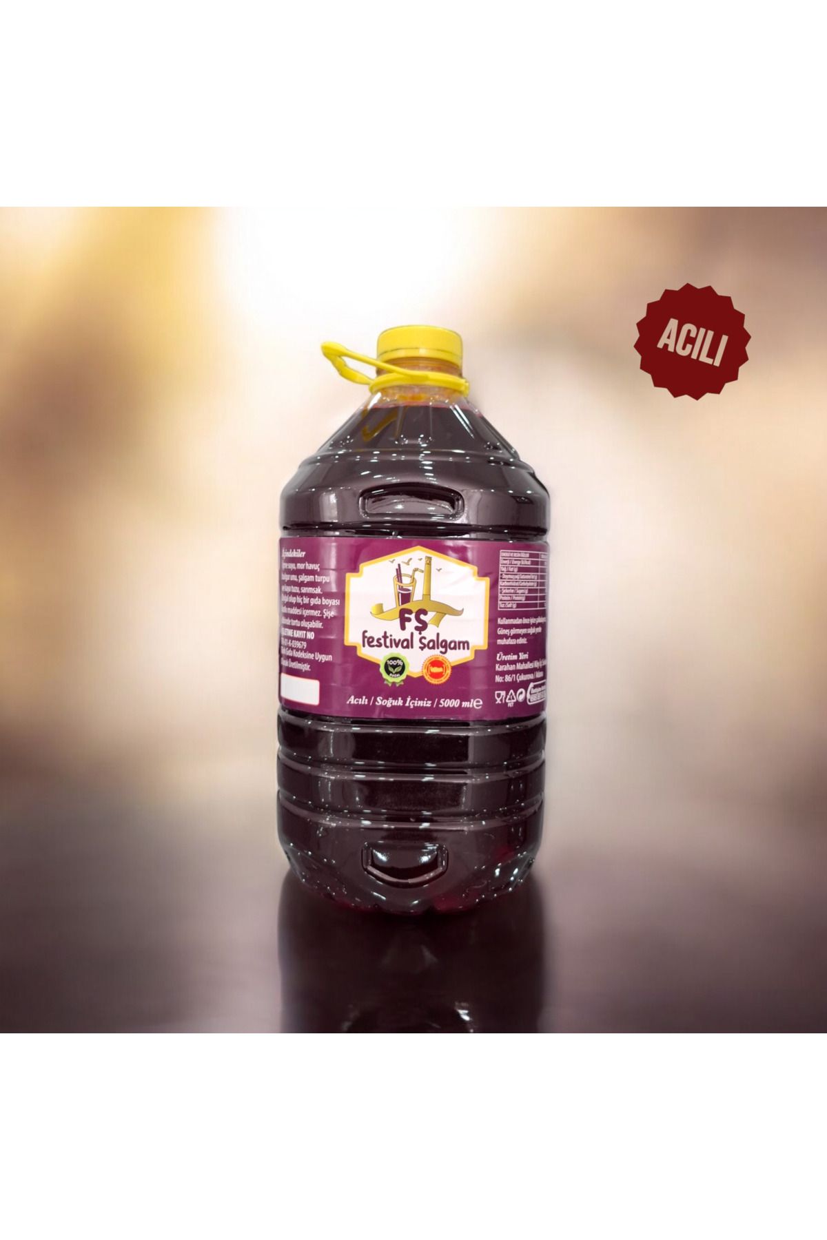 FŞ FESTİVAL ŞALGAM 1×5 litre %100 doğal acılı taneli şalgam