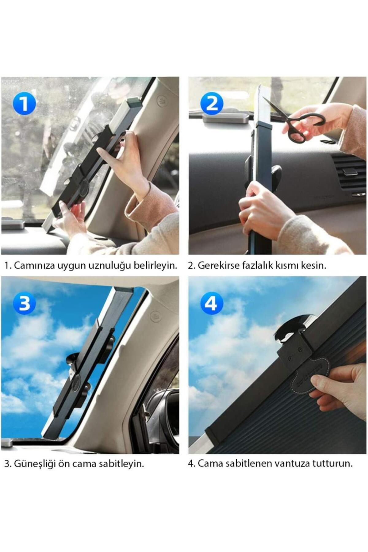 Techmaster-Vehicle Auto Sunshade Folding Accordion Windshield Sunshade 80cm-190cm 4