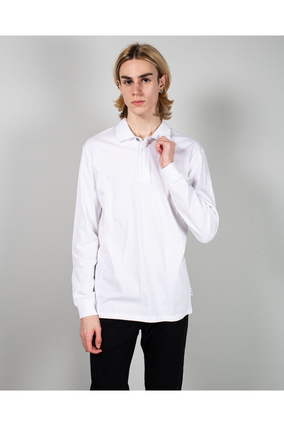 Miniprix-Cotton blouse with buttons at the base of the neck and elastic cuffs 24FPS10014 1