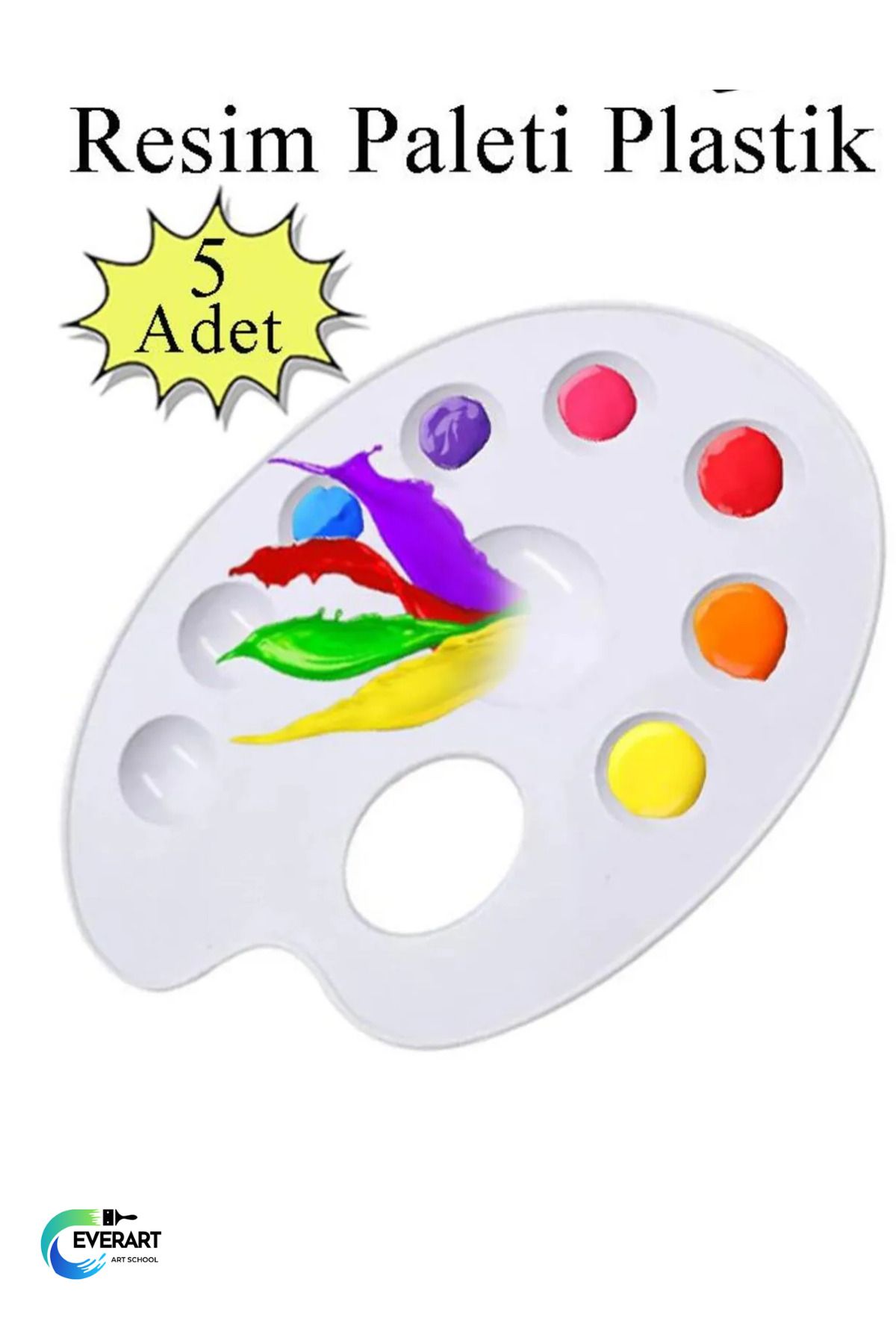 everart Resim Paleti Plastik 5 Adet Godeli Ressam Paleti Boyama Paleti Akrilik Boya Guaj Boya Suluboya