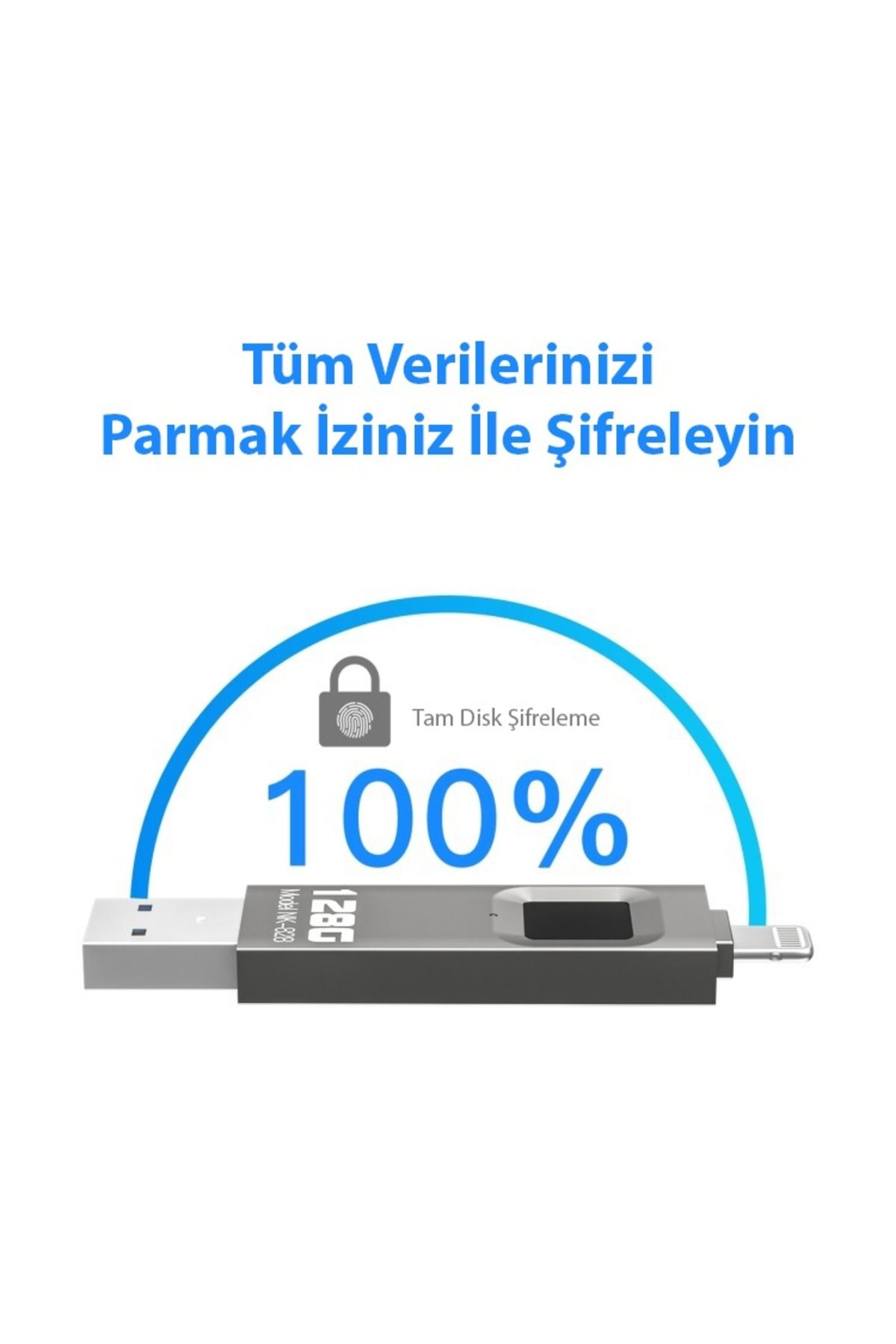 Techmaster-128GB iPhone iPad USB Fingerprint Protected Flash Memory 4