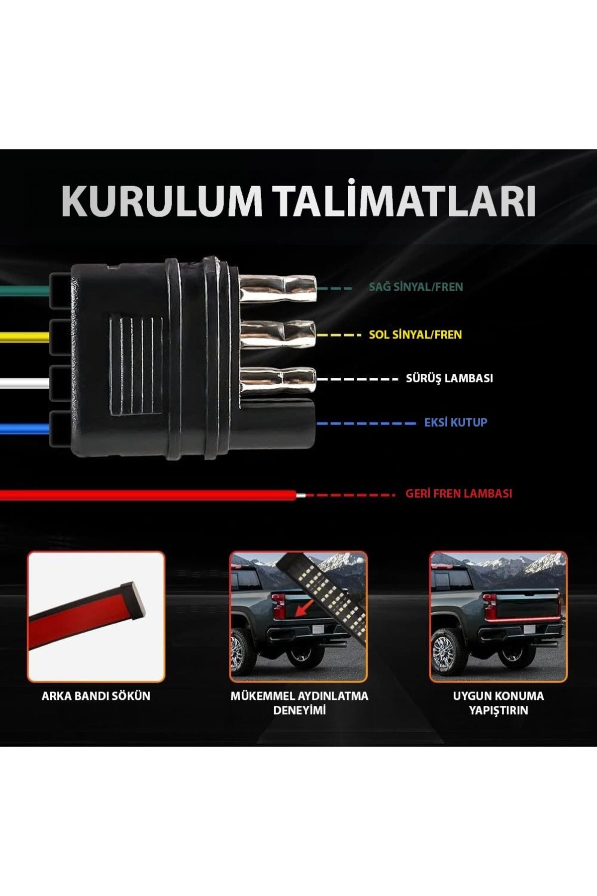 Techmaster-Pick up Off Road 4X4 Luggage 5 Modes with 4 Rows of Led Signals 150cm 7