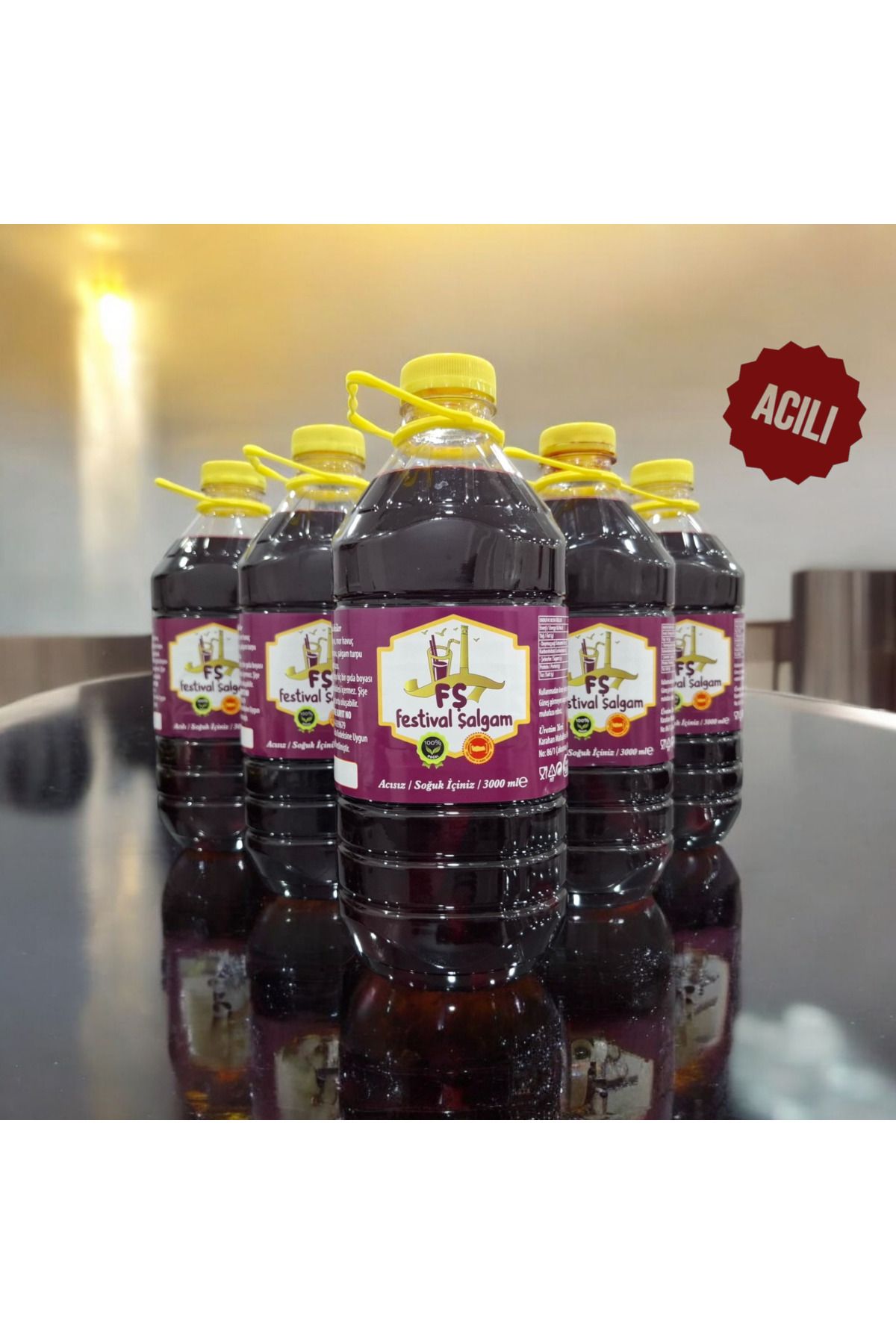 FŞ FESTİVAL ŞALGAM 8×3 litre %100 doğal acılı taneli şalgam