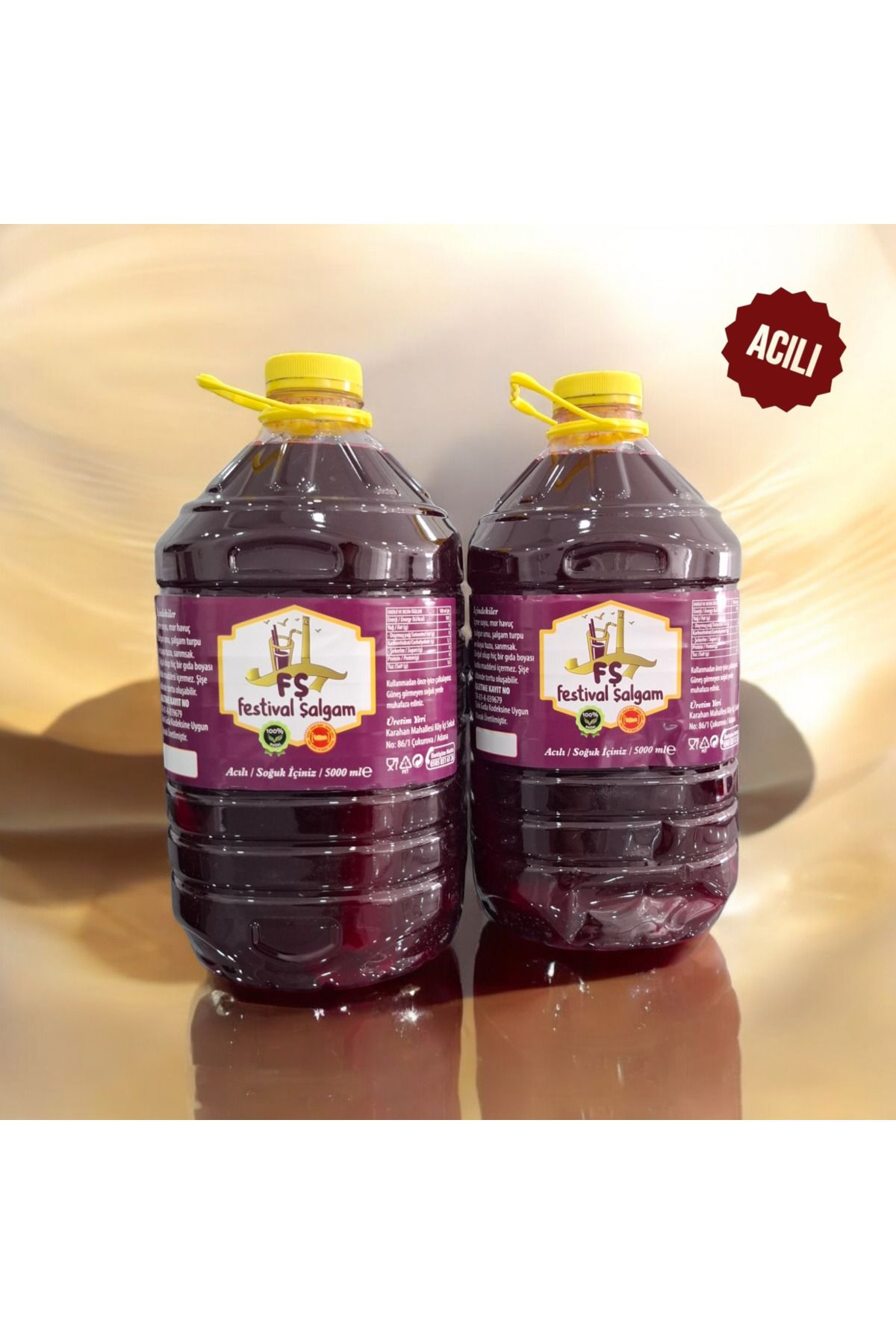 FŞ FESTİVAL ŞALGAM 2×5 litre %100 doğal acılı taneli şalgam