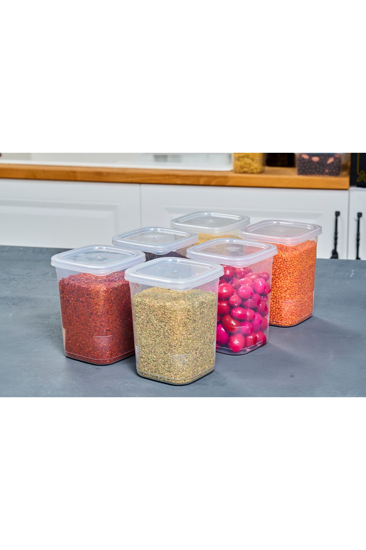 SUPERPUP-Set of 12 Self-Covered Square Storage Containers Food and Condiment Set 1150 ml 5