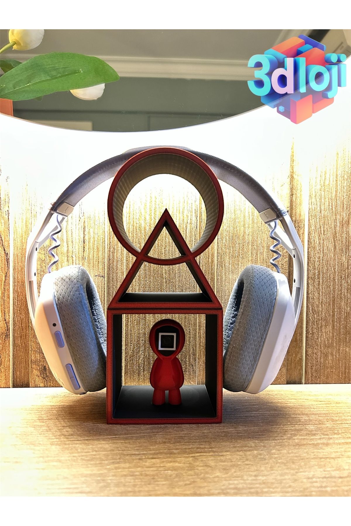 3dloji Squid Game Temalı Kulaklık Standı 3d Baskı 20x7x8cm