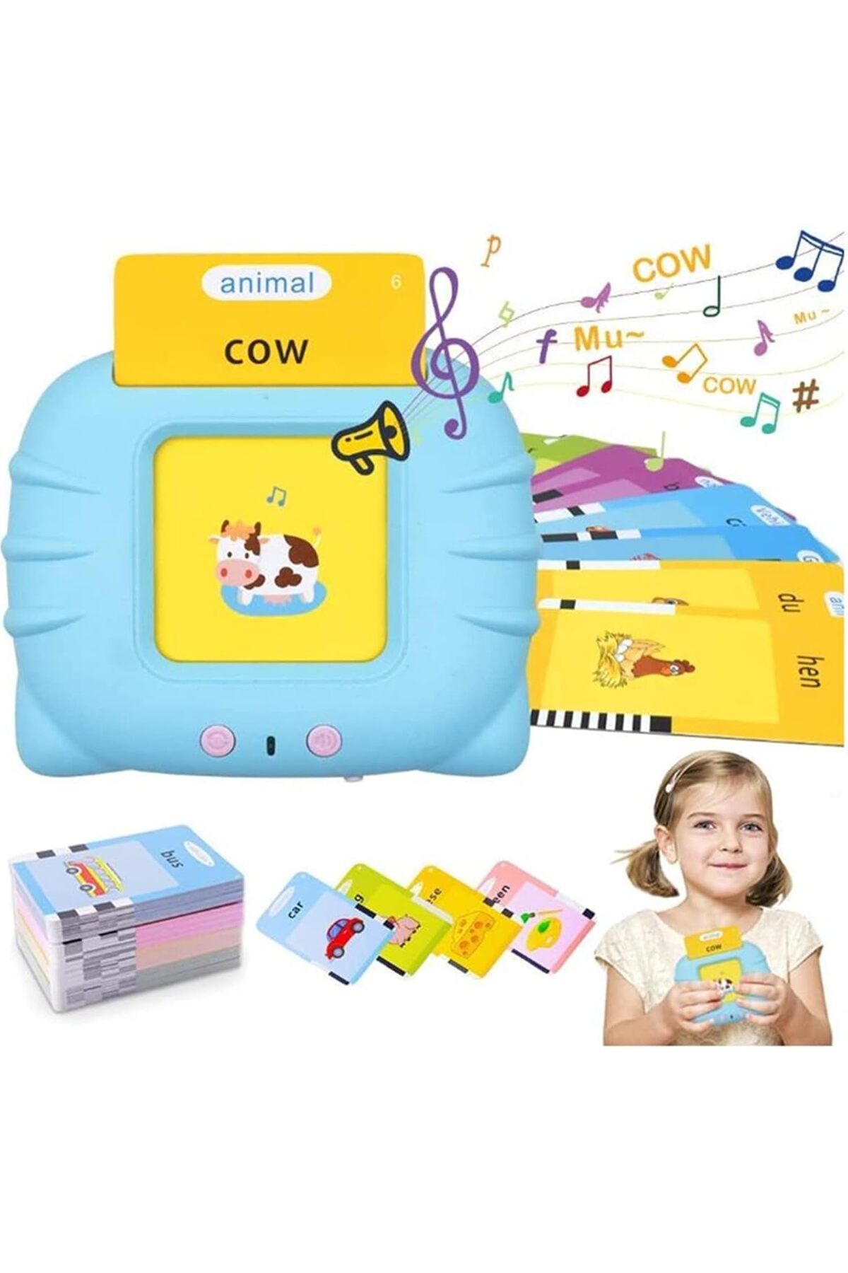 کارت‌های فلش صحبت‌کننده، دستگاه خواندن آموزشی با ۲۲۴ واژه، اسباب‌بازی مونته‌سوری برای نوپاها