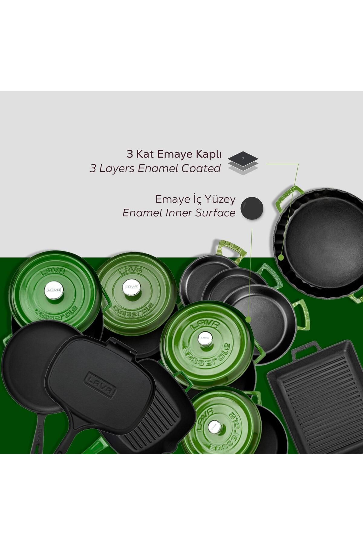 Lava-Cast Iron 12X Trendy Series 17 Piece Cookware & Pans Set 8