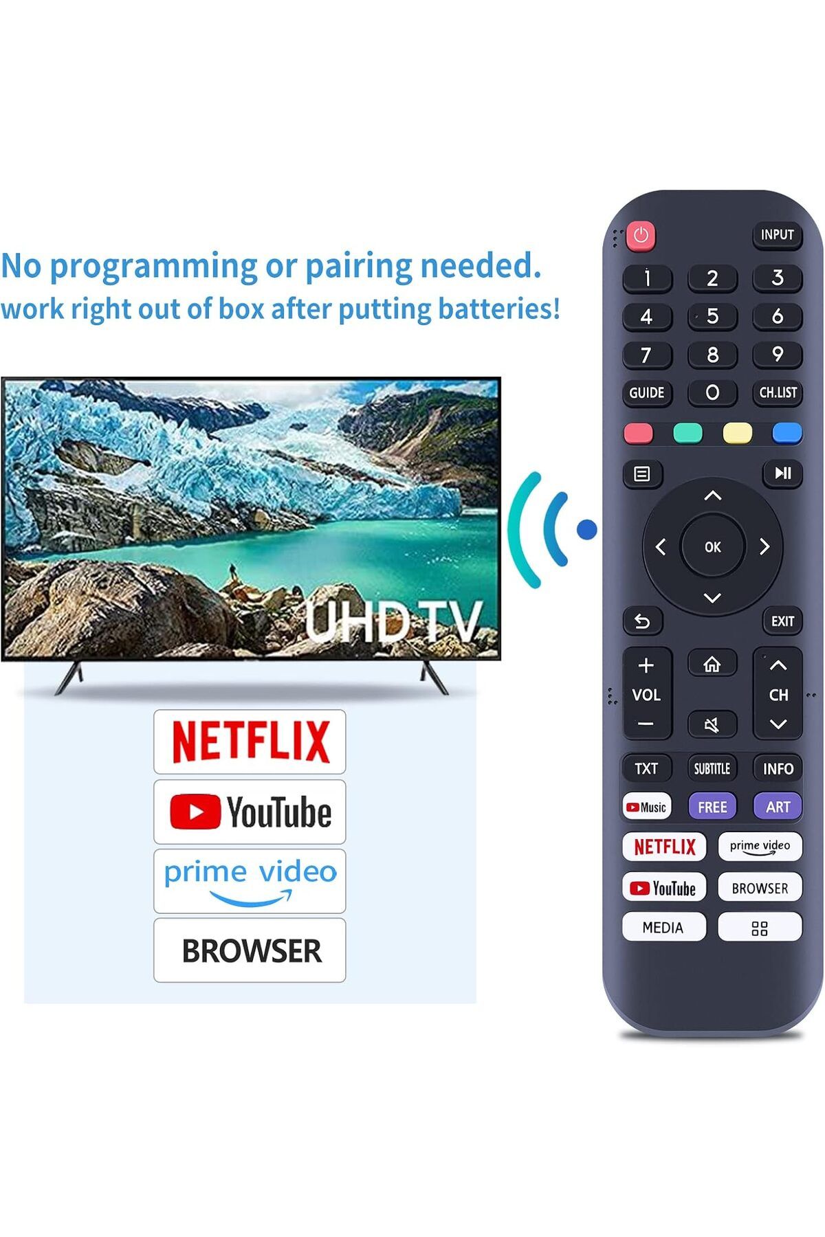 AWH-جهاز تحكم عن بعد EN2J30H لتلفزيون Hisense Vidaa الذكي، متوافق مع 32A45GV، 40H5G، 43H6G، والمزيد 4