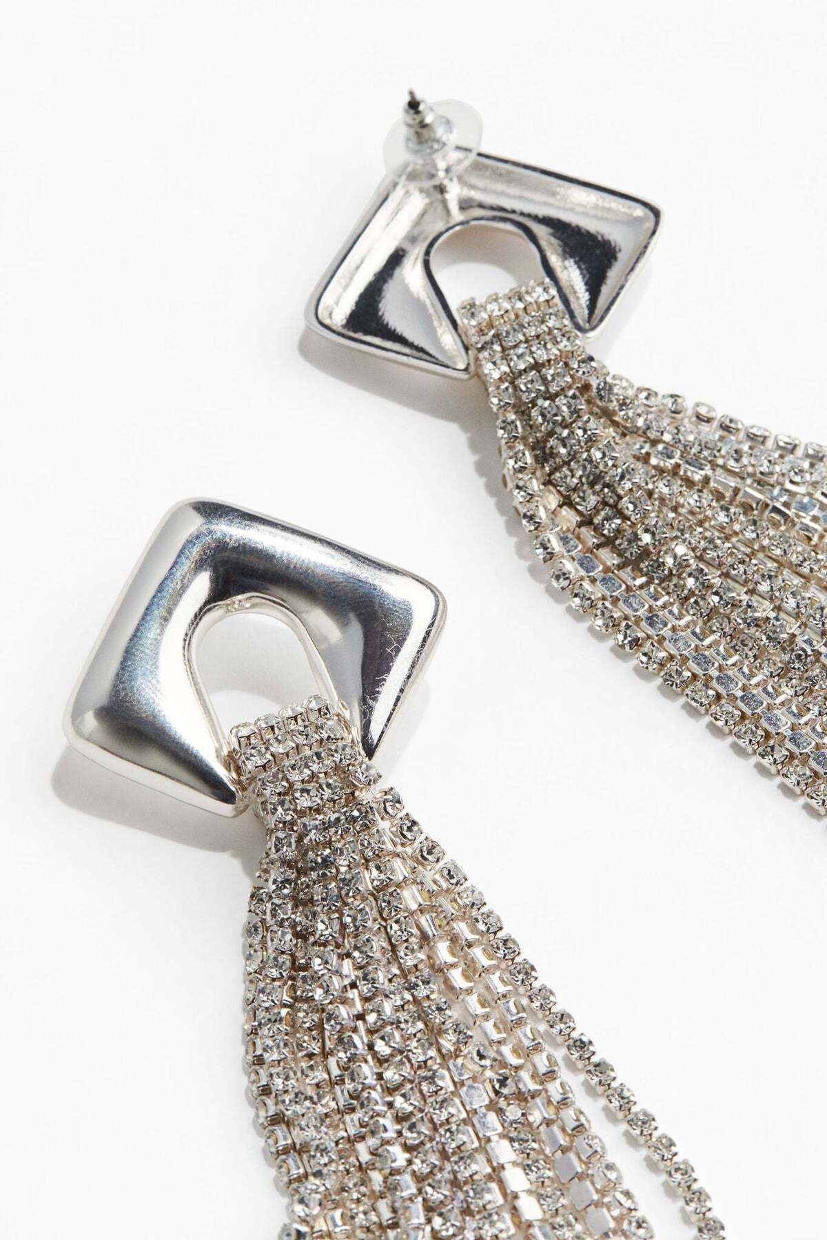 H&M-Long rhinestone-chain earrings 2