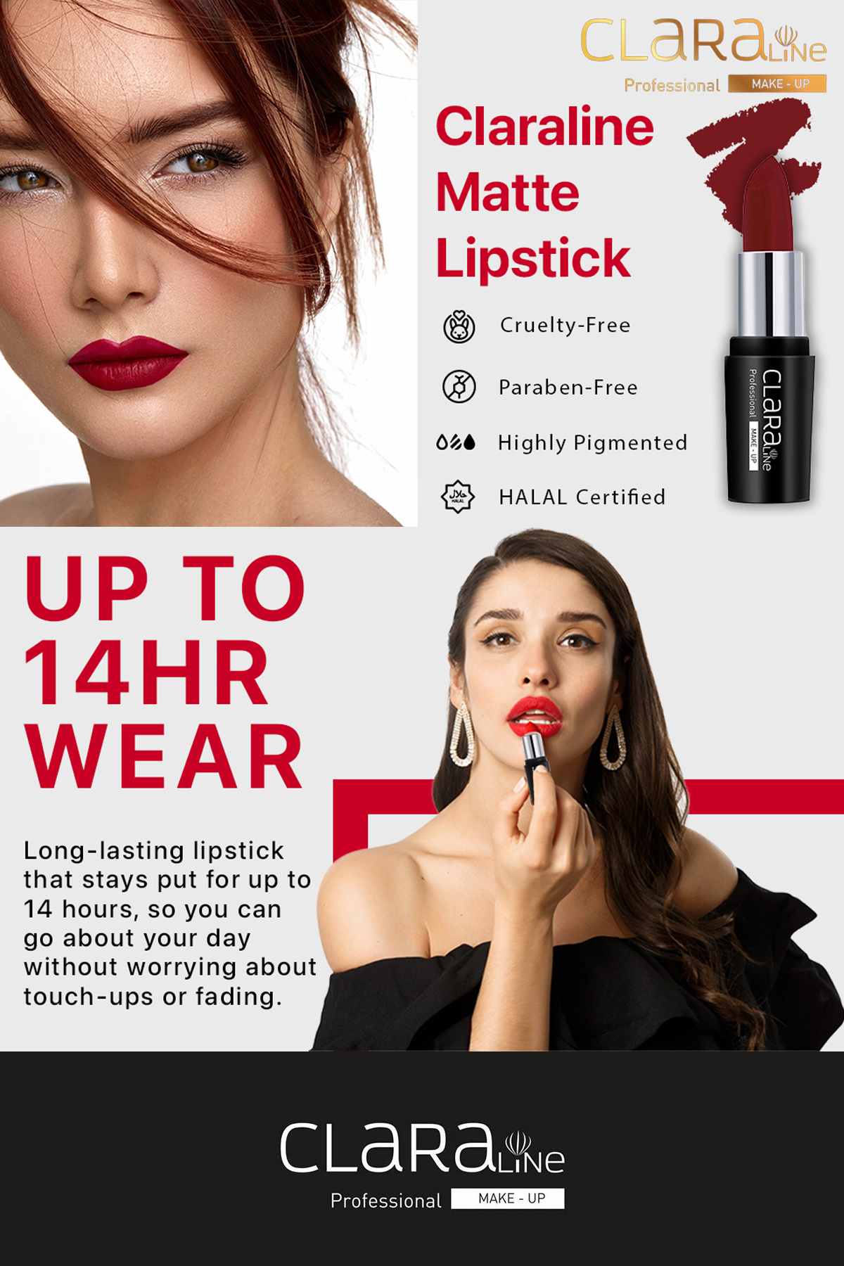 Clara-Line Matte Lipstick 461 Burnt Orange 2