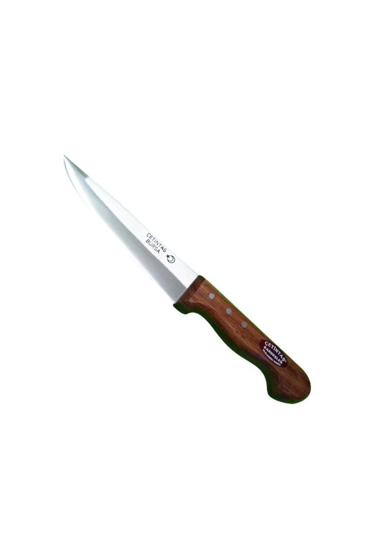 Easy Tedarik Çetintaş Bursa Kasap Bıçağı No:1, 14 cm, Ahşap Gül Sap