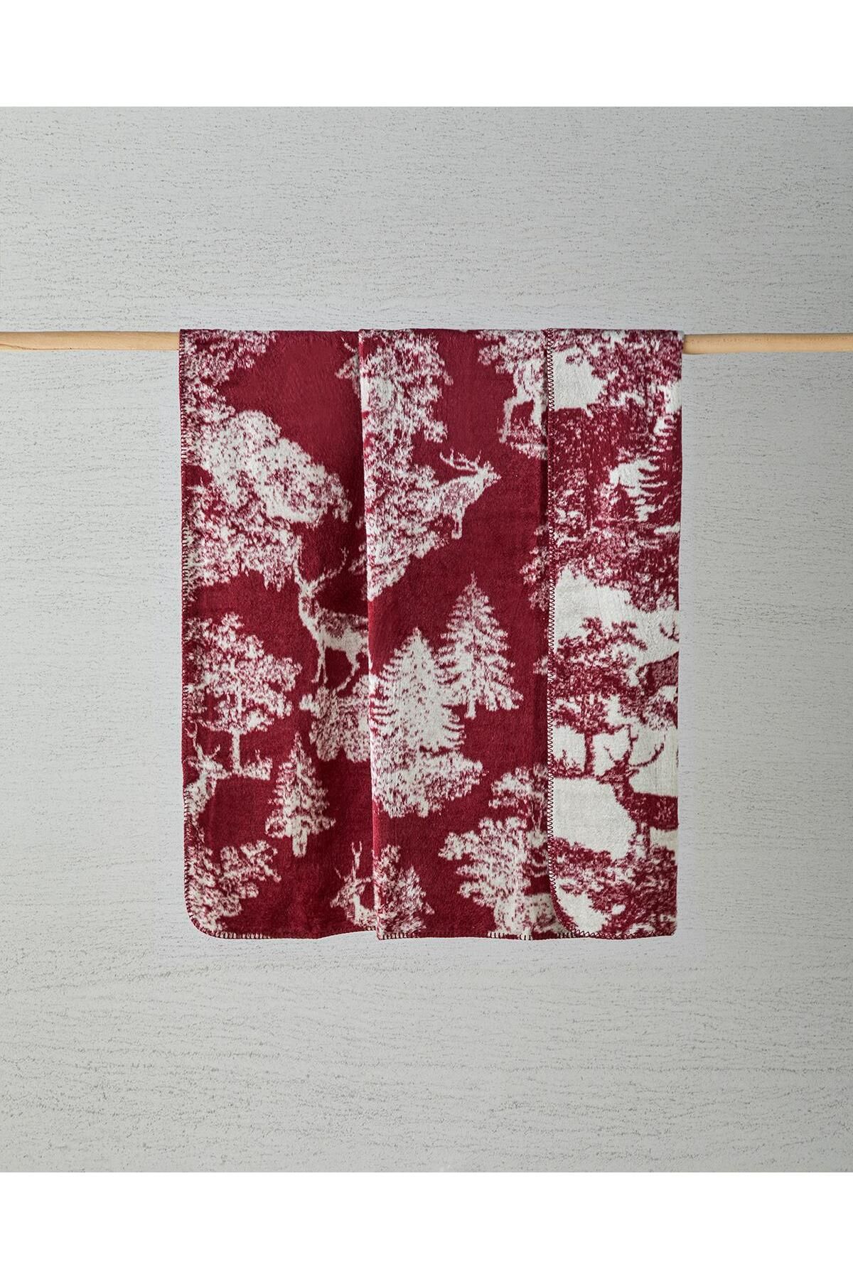 English Home-Red Forest Acrylic Tv Blanket - 130X170 cm 1