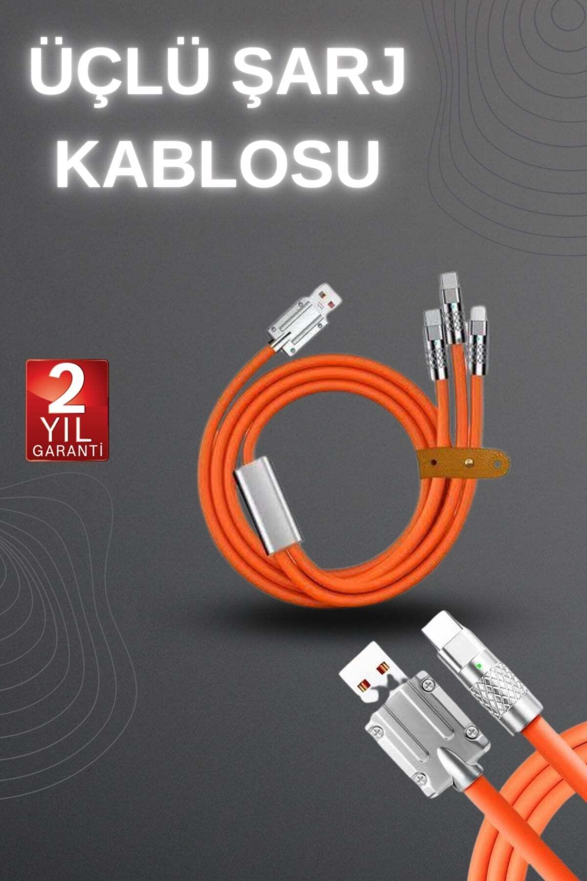 ASTRALTECH 120W Hızlı Şarj Kablosu Turuncu Yüksek Güç Kapasitesi Çoklu Şarj Girişi