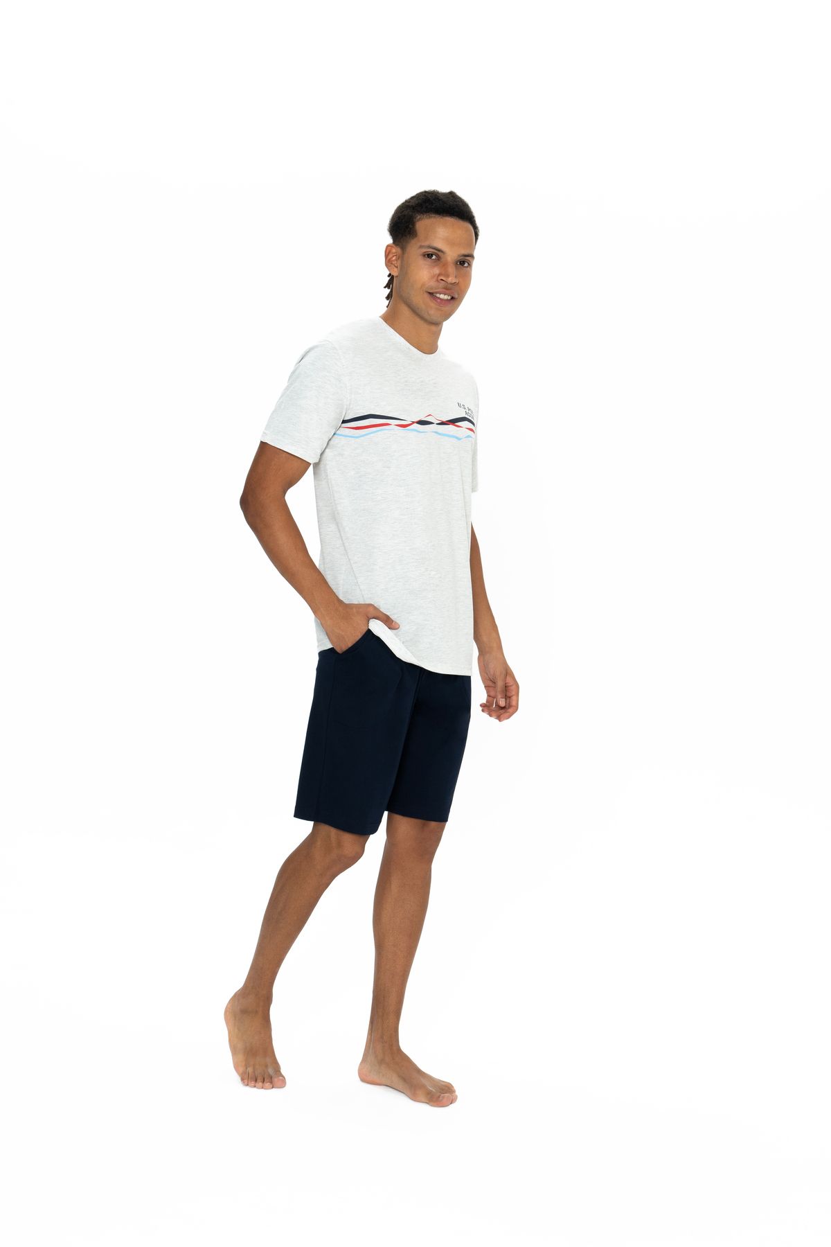 U.S. Polo Assn.-Set de pantaloni scurți tricou sezon nou pentru bărbați 2