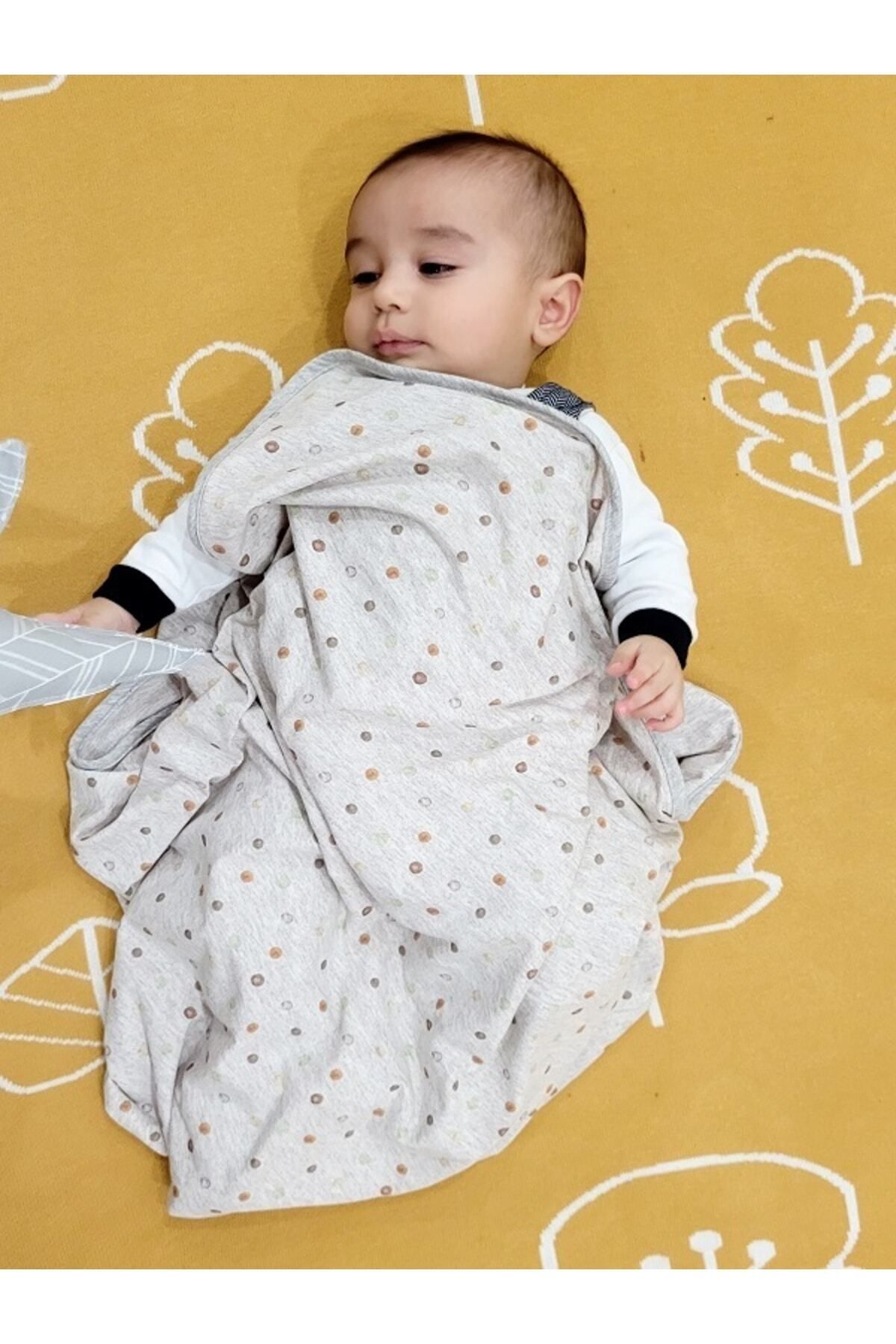 PAMUK HANIM OUTLET Tek katlı Pamuklu Penye Kız erkek Yenidoğan-bebek Kundak Battaniyesi/puantiye fotoğrafı 2 (önizleme)