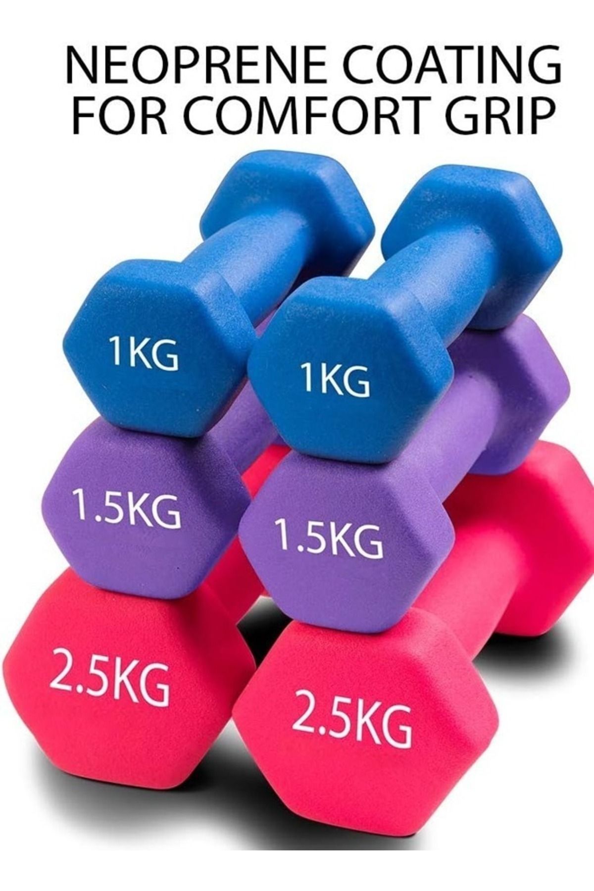 Fitness World-Dumbbell Set, 10 Kg, Multicolor, A Bag Of Dumbbells And Weights From 5