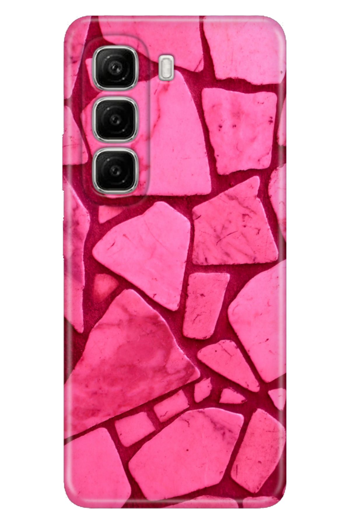 Cekuonline Infinix Hot 50 4G Kılıf Hot 50 Desenli TPU Silikon Pembe Beton