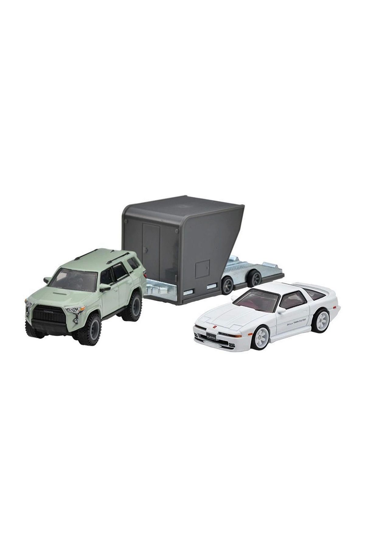 misan Hot Wheels Premium Team Transport 18 Toyota 4Runner & Toyota Supra w/Open Trailer HRV37