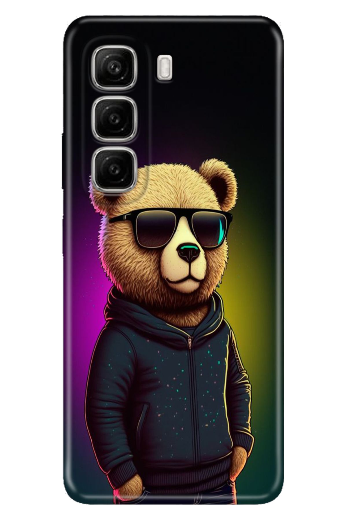 Cekuonline Infinix Hot 50 4G Kılıf Kamera Korumalı Silikon Desenli Cool Teddy