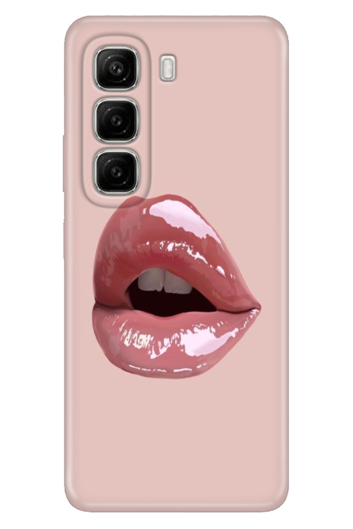 Cekuonline Infinix Hot 50 4G Kılıf Kamera Korumalı Silikon Desenli Lipstick