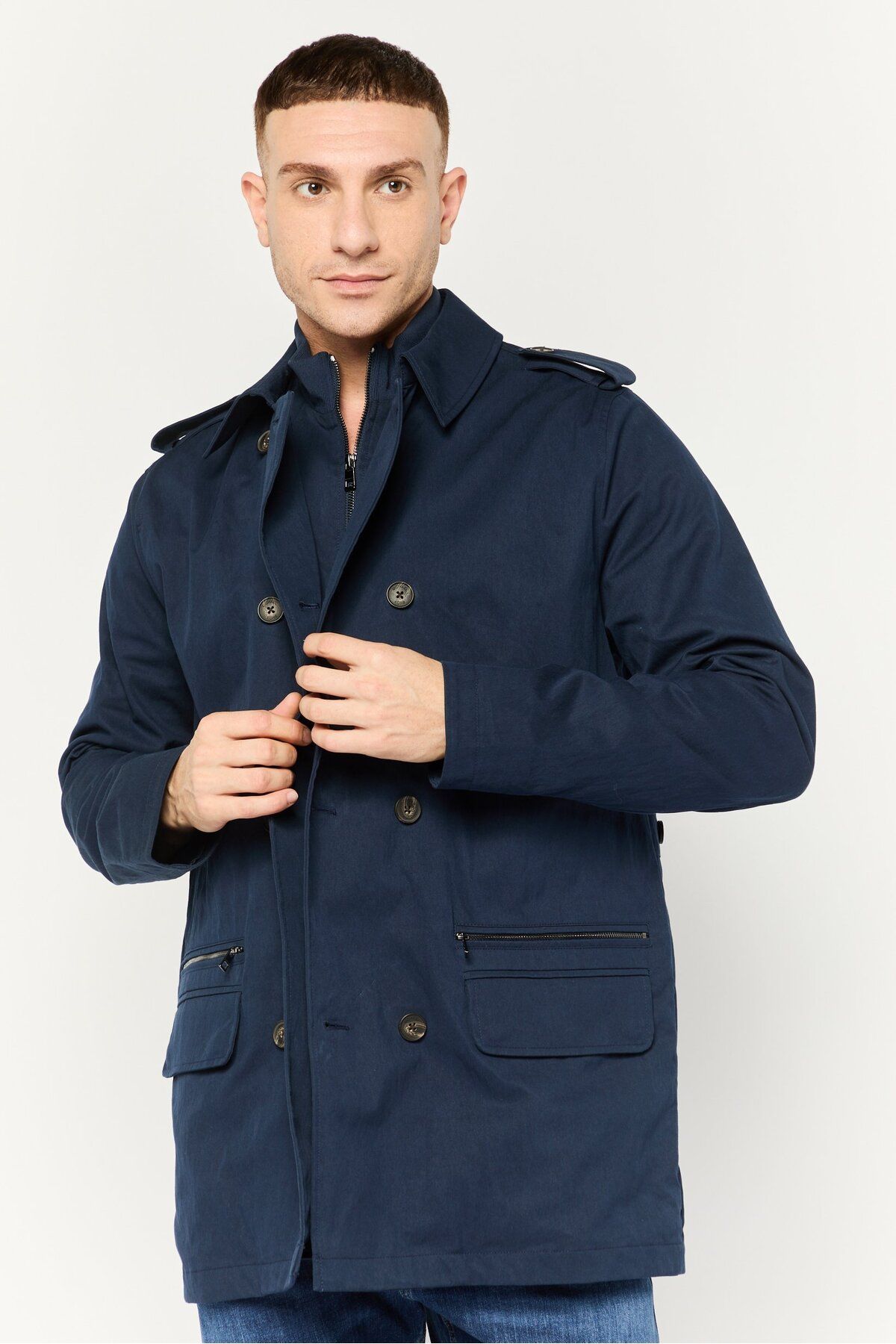 Michael Kors-Men Solid Parka Jacket, Navy Blue 1