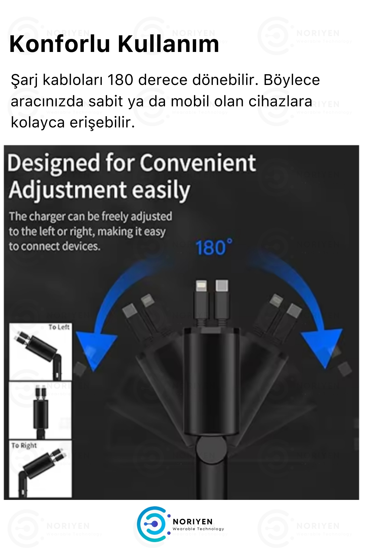 Yeni Nesil 4in1 120W Araba Hızlı Şarj Tüm Arabalara Uyumlu Type C + Lightning Kablolu Şarj Aleti