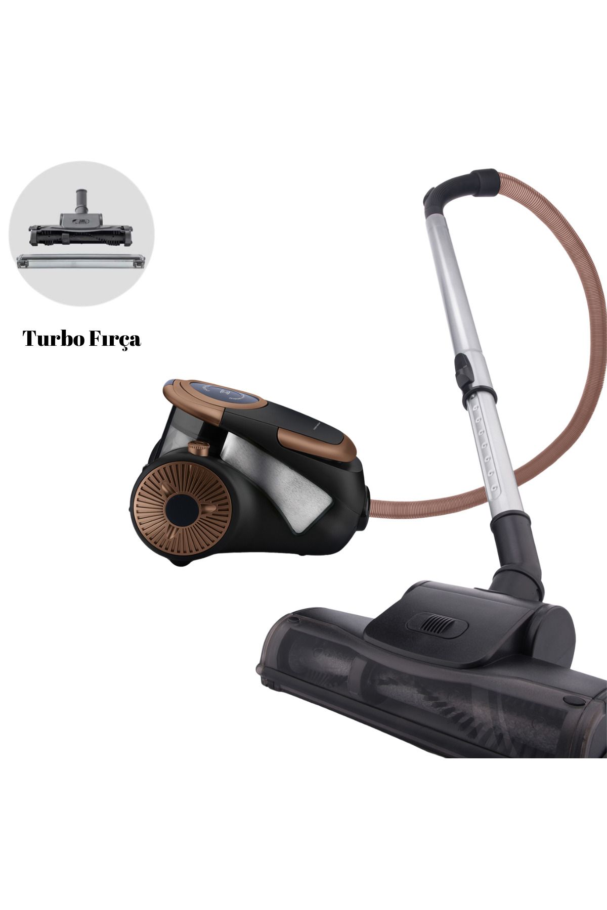 NİCE Turbo Başlıklı Forever C5 Cat&dog 900 W Toz Torbasız Elektrikli Süpürge, Gold - Black