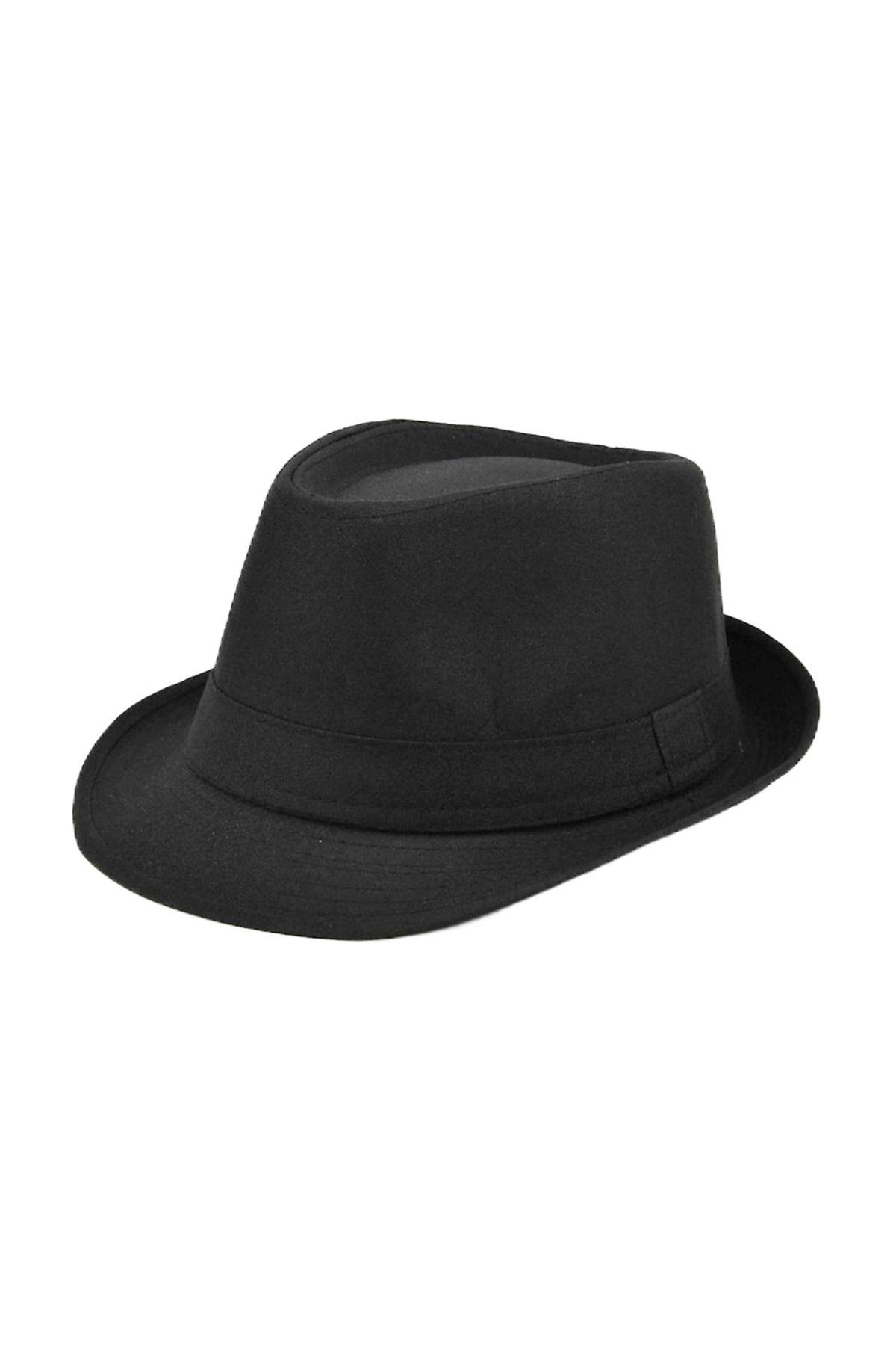 Easy Tedarik Çocuk Boy Siyah Kumaş Fötr Şapka Gösteri Şapkası Michael Jackson Şapkası 54 No